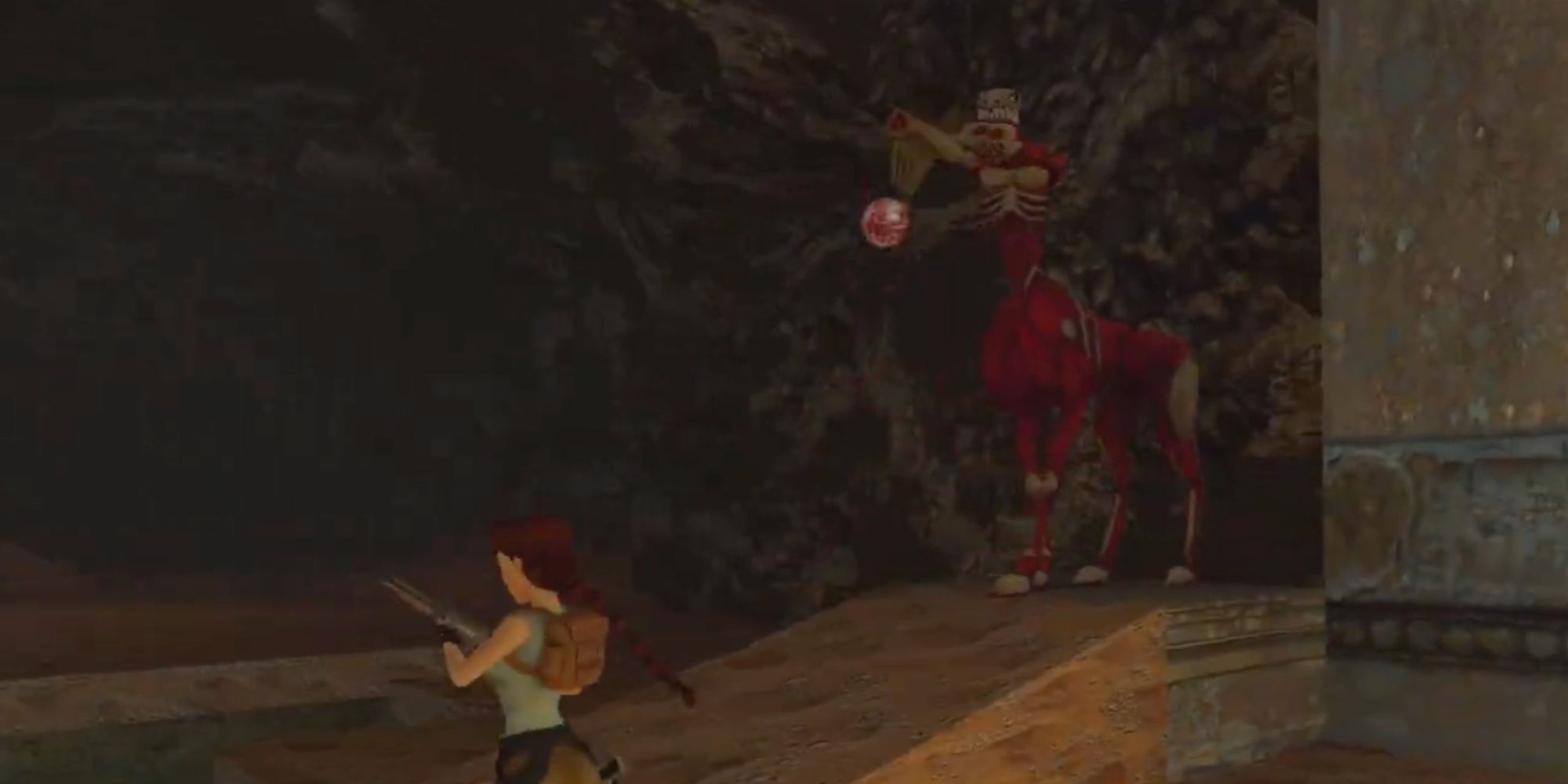 tomb raider 1-3 remastered centaur boss in greece outside of the tomb of tihocan