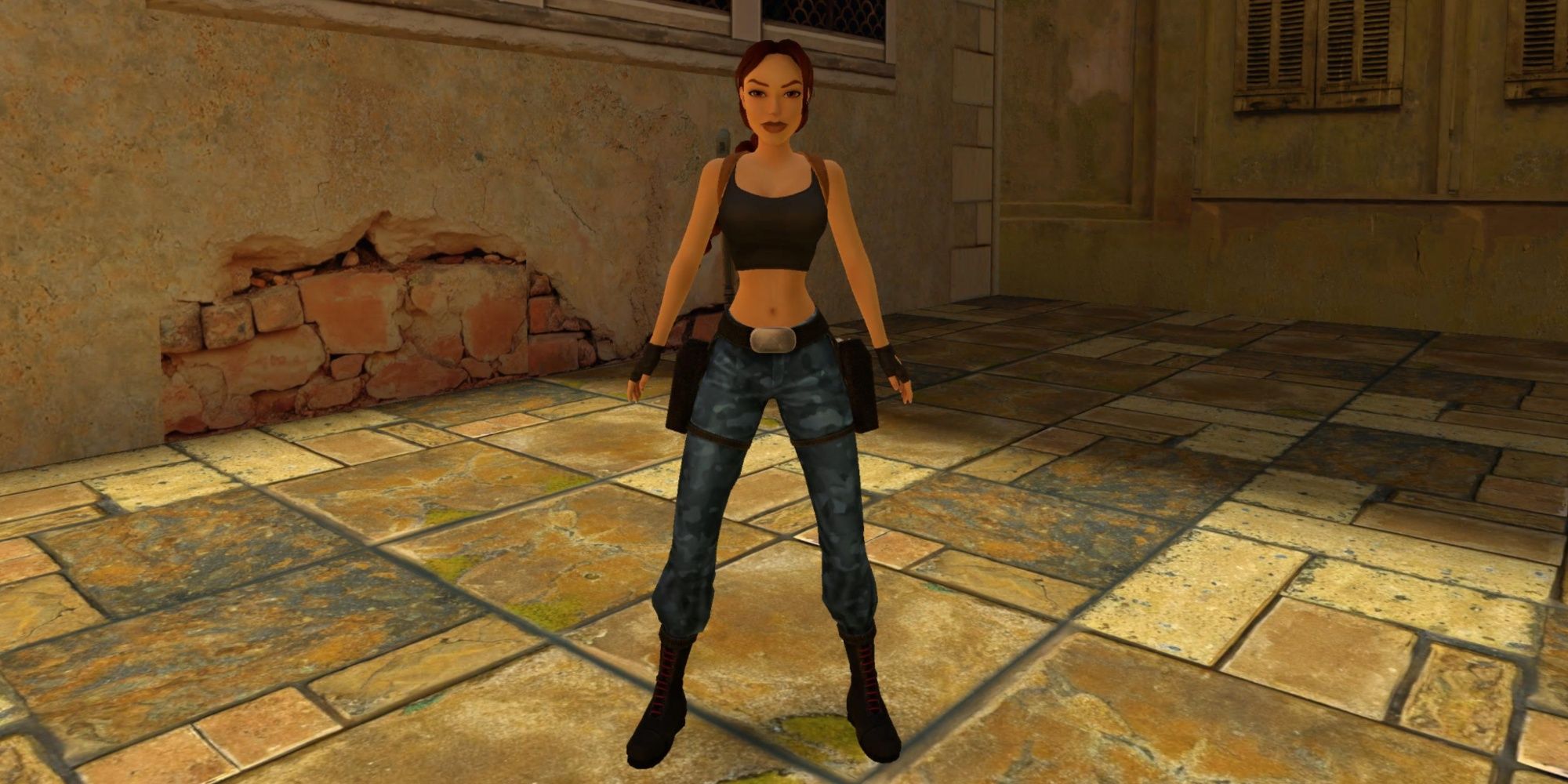 tomb raider 1-3 remastered lara croft wearing nevada outfit from tomb raider 3 area 51