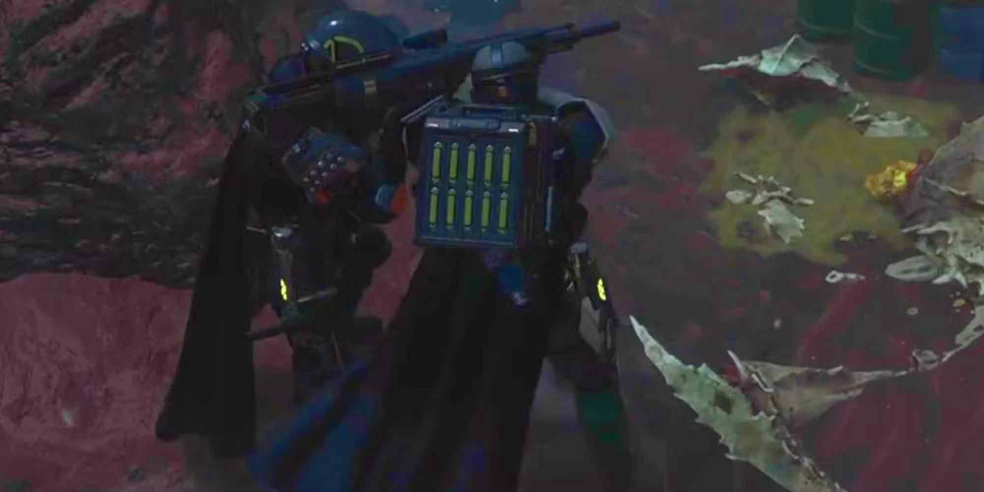 two players using AoE Autocannon weapon in Helldivers 2