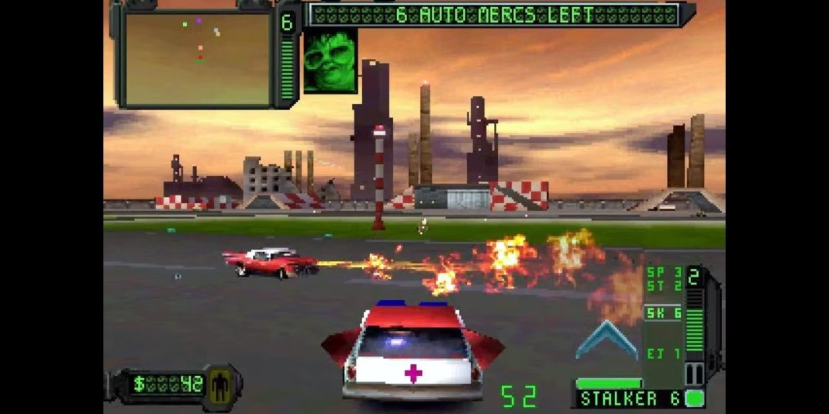 Two red cars going at it in Rogue Trip Vacation 2012