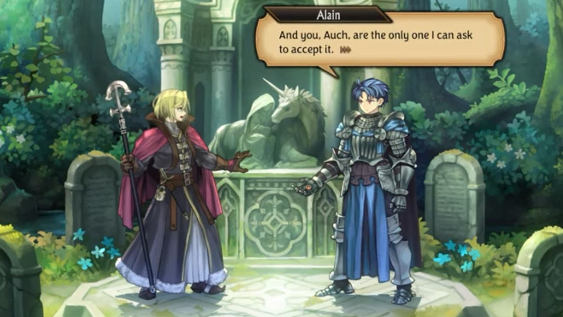 Alain Proposes to Auch in Unicorn Overlord.