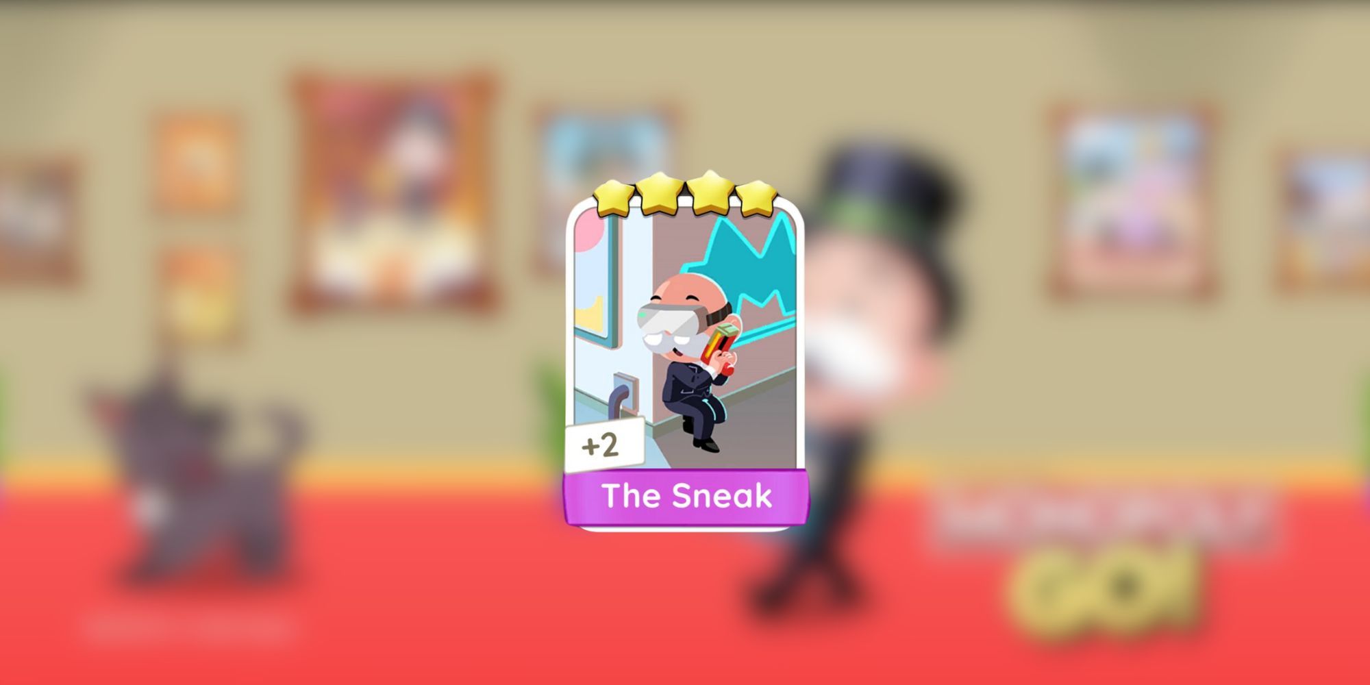 extra 'The Sneak' stickers comprising 8 stars from Monopoly VR in Monopoly Go