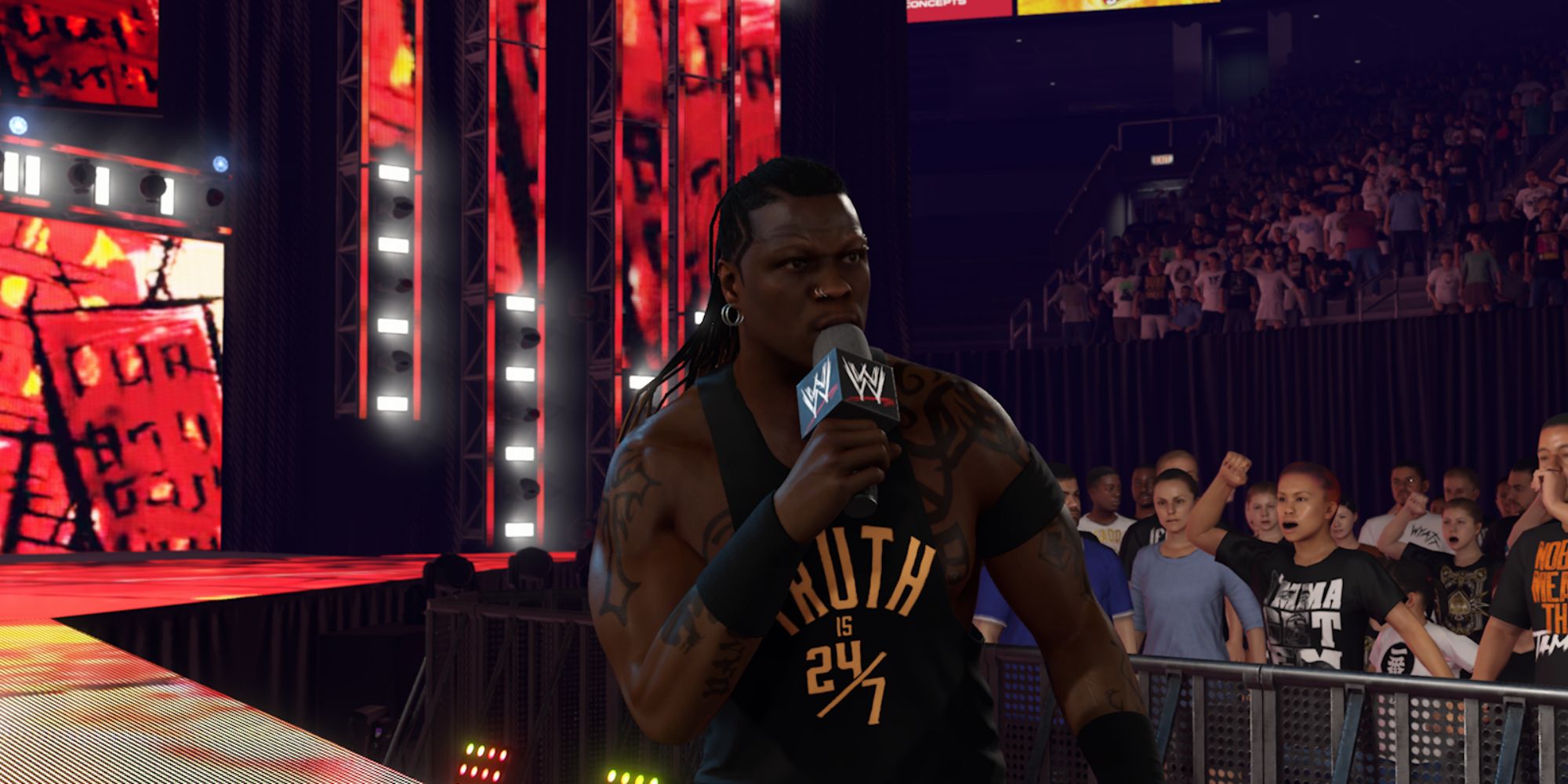 WWE 2K24 R-Truth Making Entrance With Microphone
