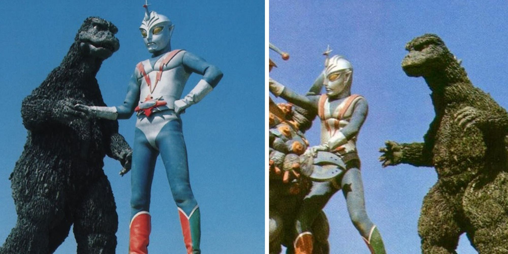 Godzilla and Ultraman work together in Zone Fighter.