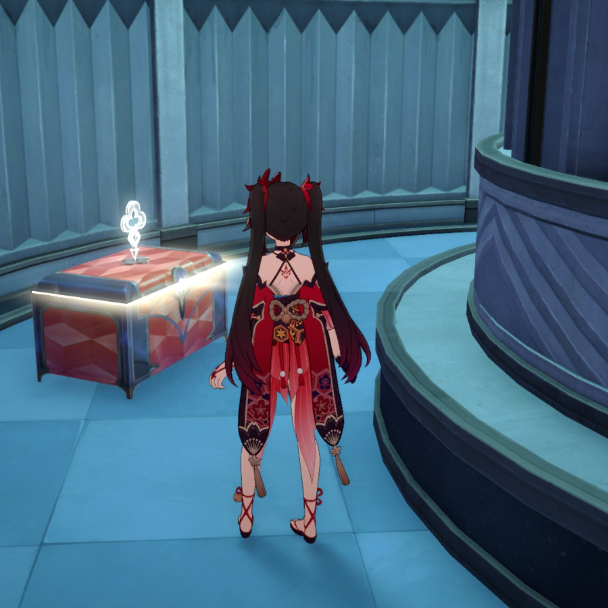 Sparkle stands in a maze in Honkai Star Rail.