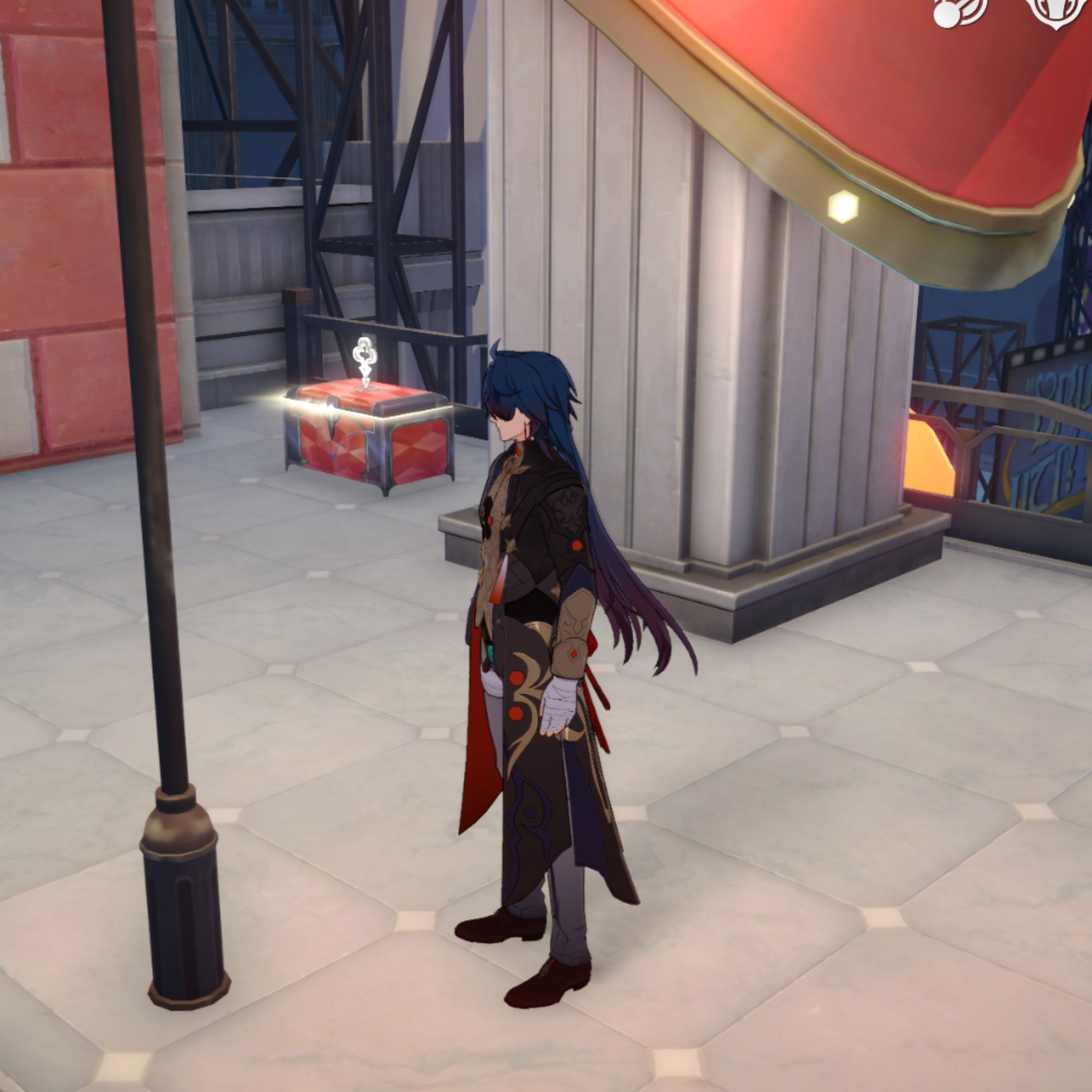 Blade stands near a chest in Honkai Star Rail.