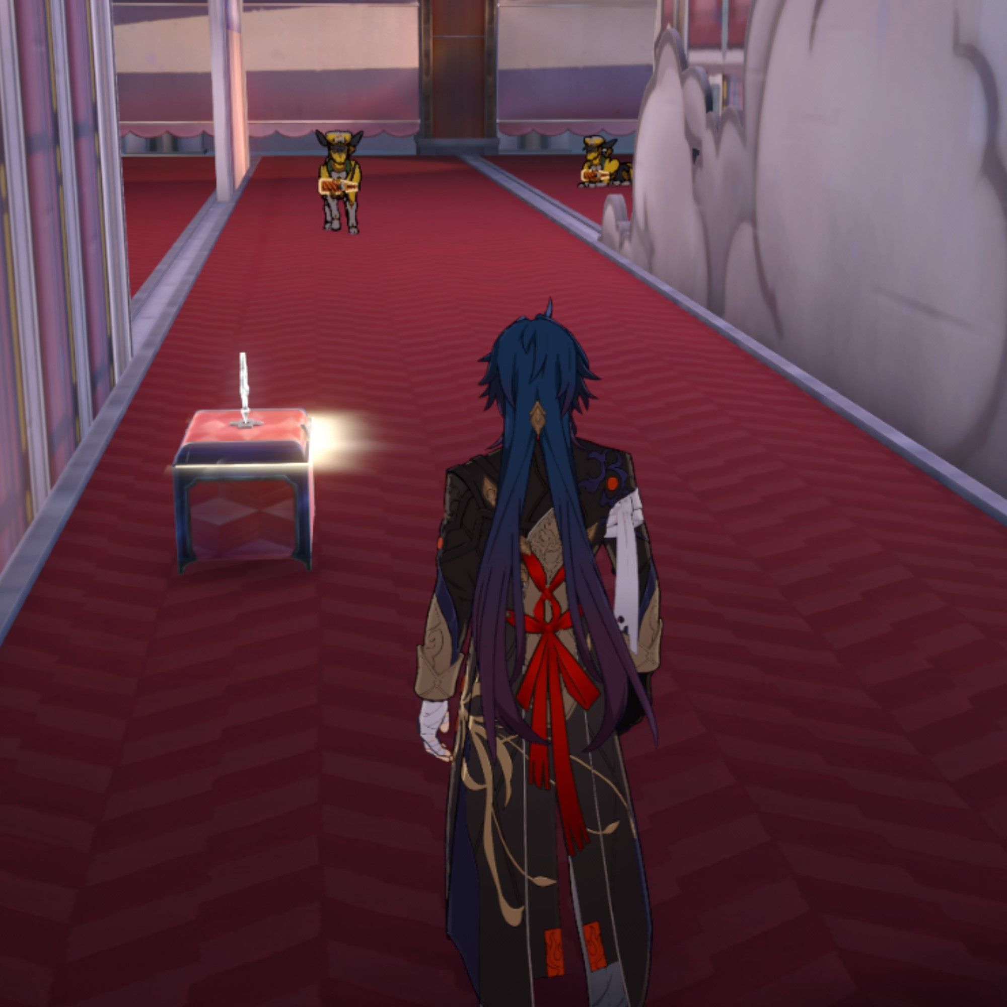 Blade looks at a chest in Honkai Star Rail.