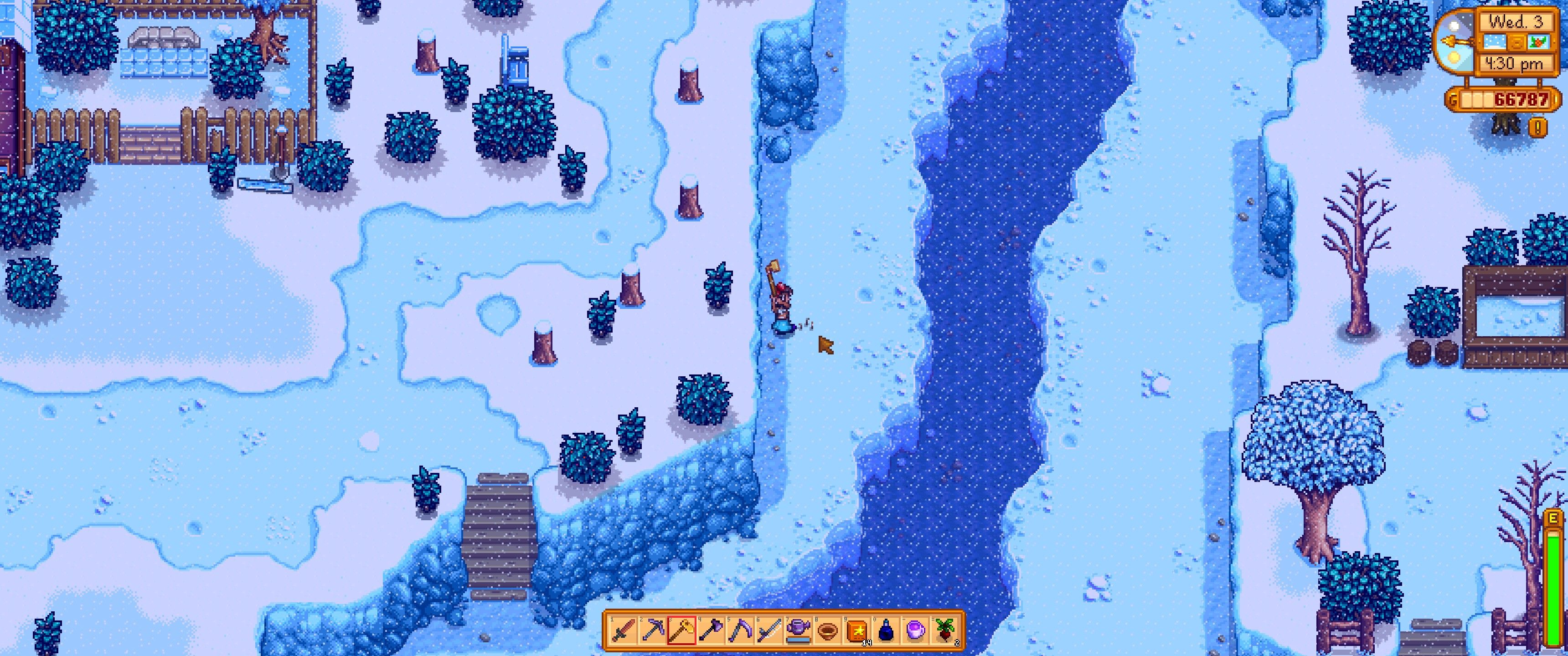 Stardew Valley: The player tills an Artifact Spot in search of Golden Animal Crackers