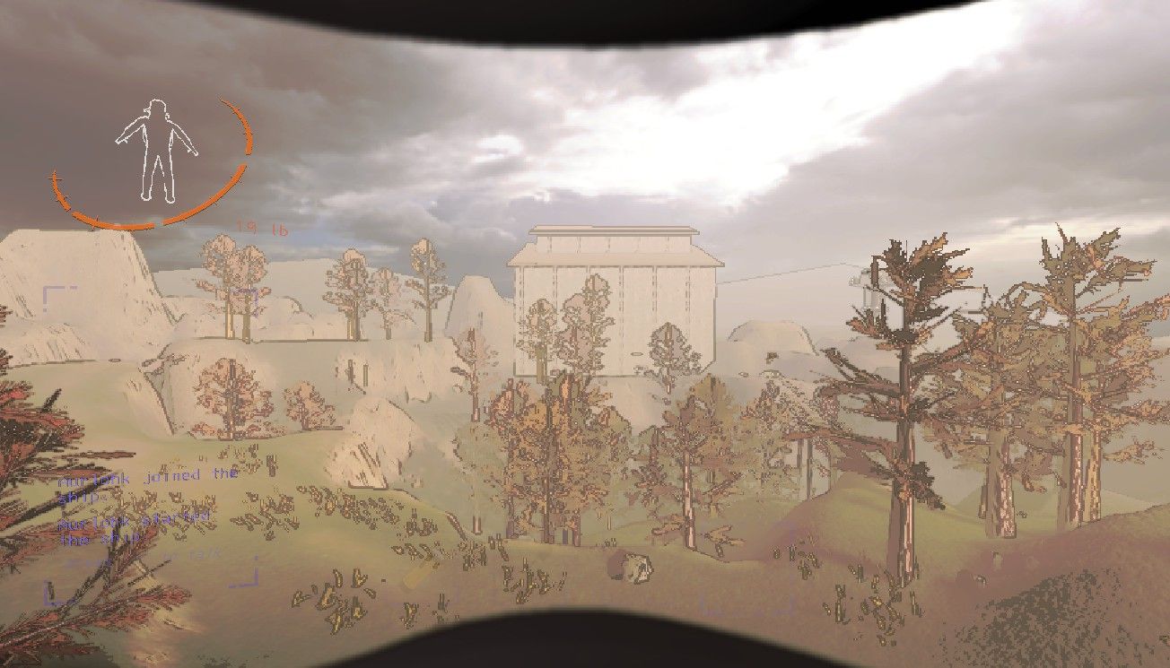 Player character looking at the main complex and surface of Adamance from on top of a hill in Lethal Company.