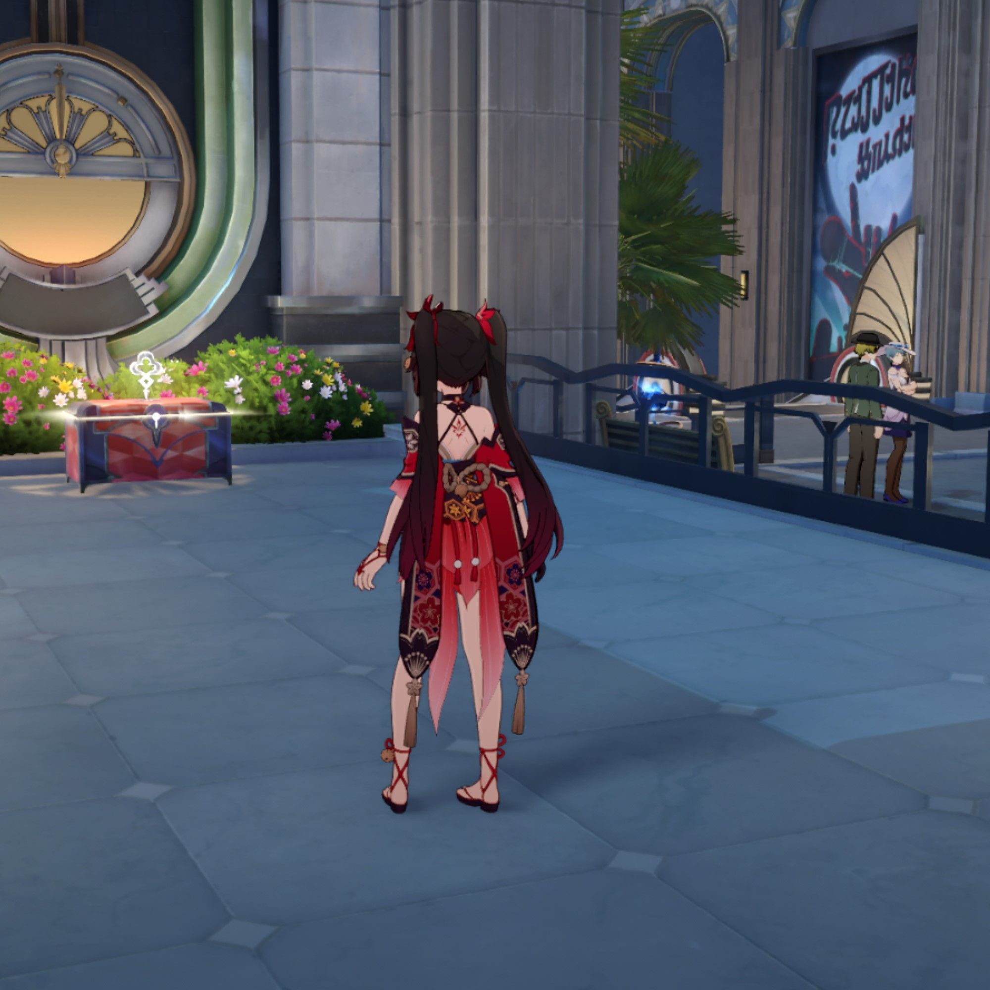 Sparkle stands in front of a chest in Honkai Star Rail.