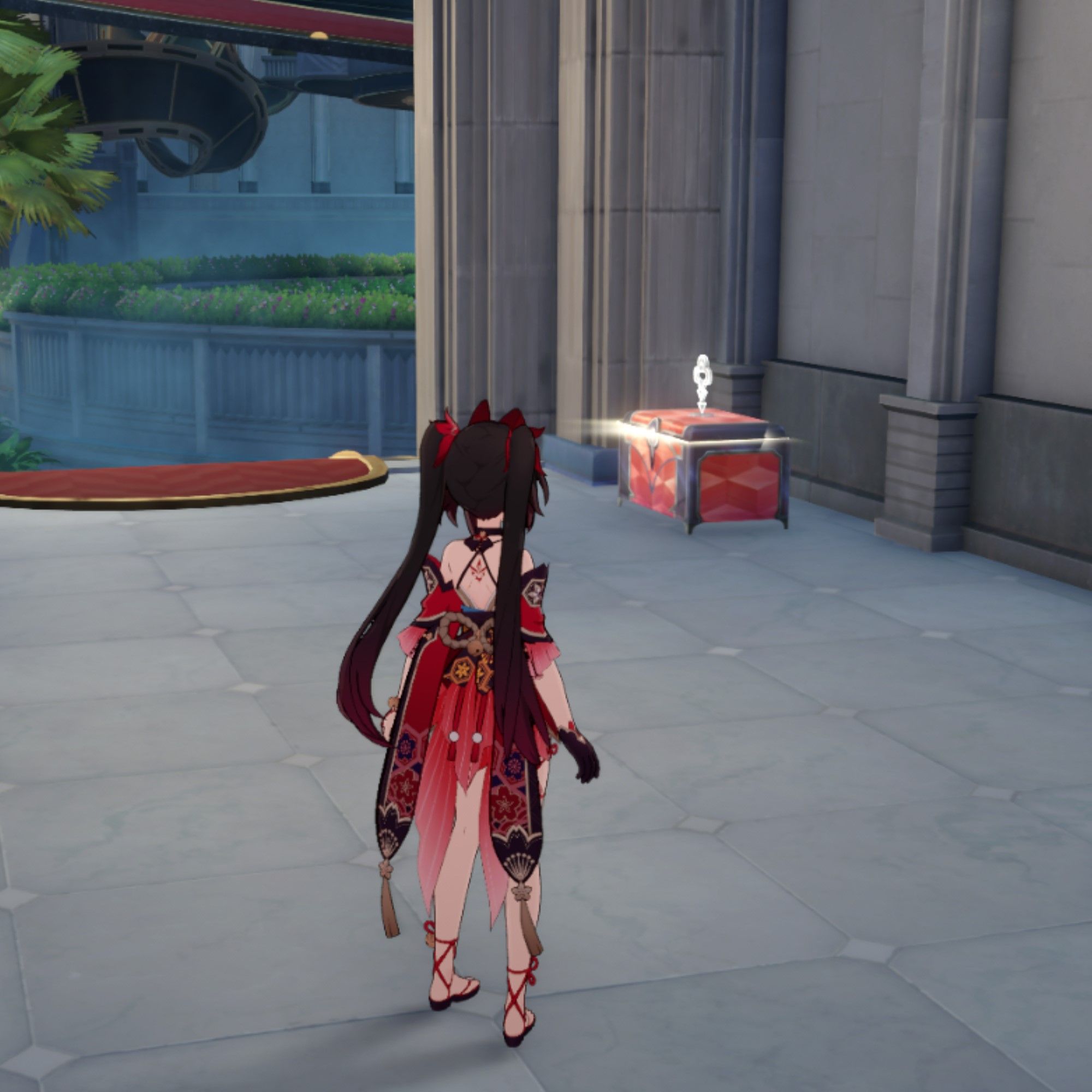 Sparkle stands near a chest in Honkai Star Rail.