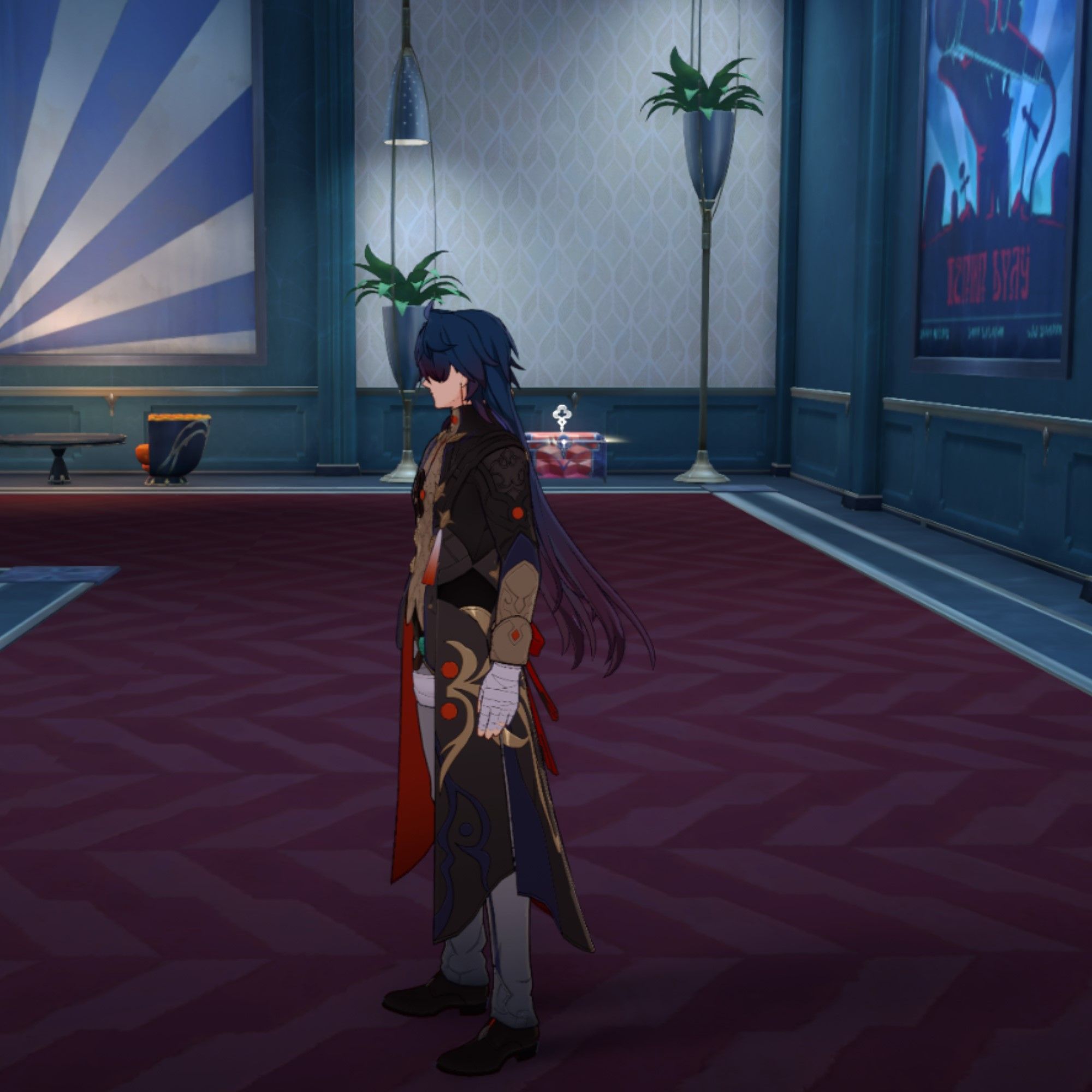 Blade stands near a chest in Honkai Star Rail.