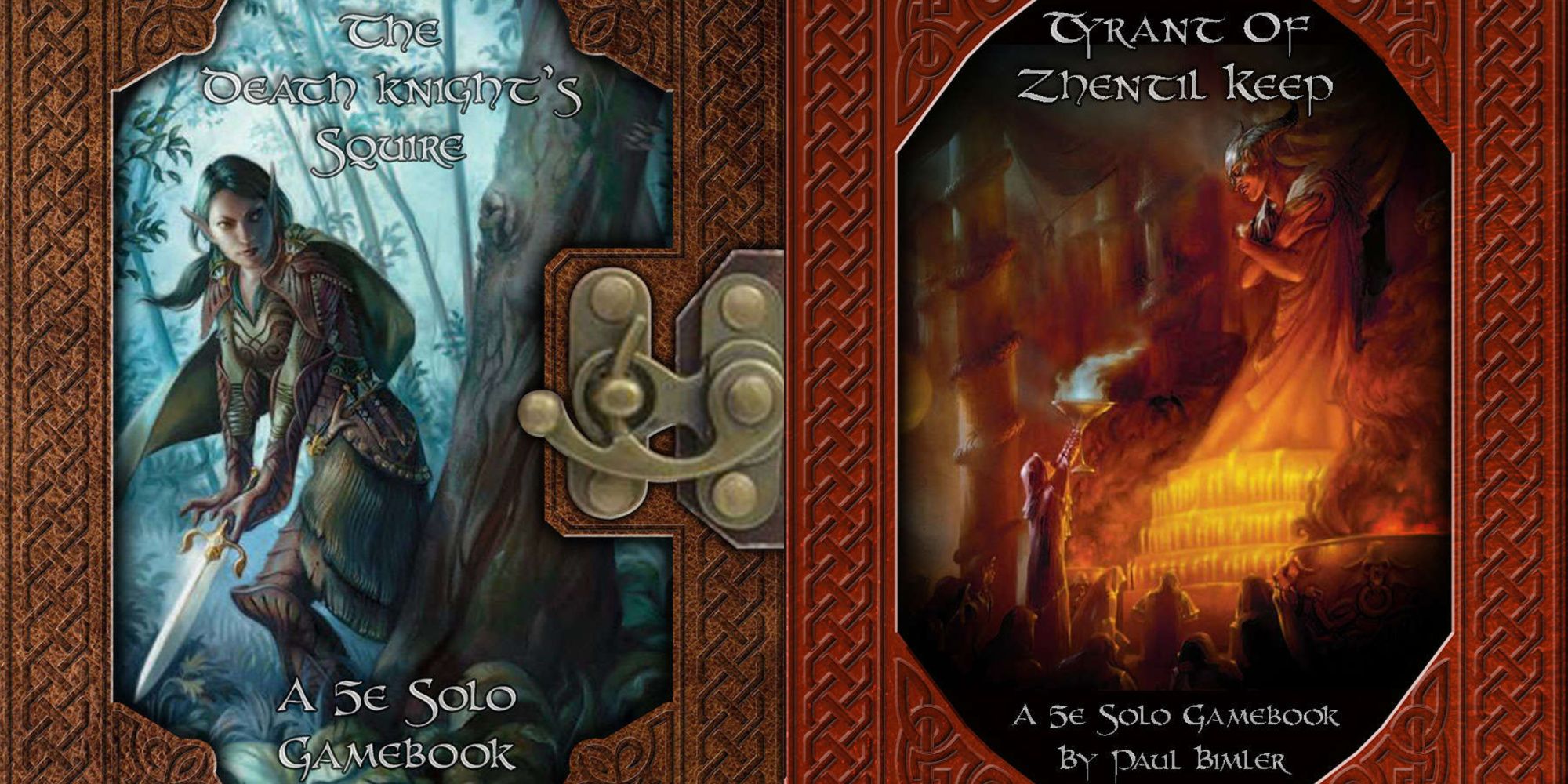 The first two books in Paul Bimler's D&D Solo Adventures series, Death Knight's Squire (left) and Tyrant of Zhentil Keep (right)