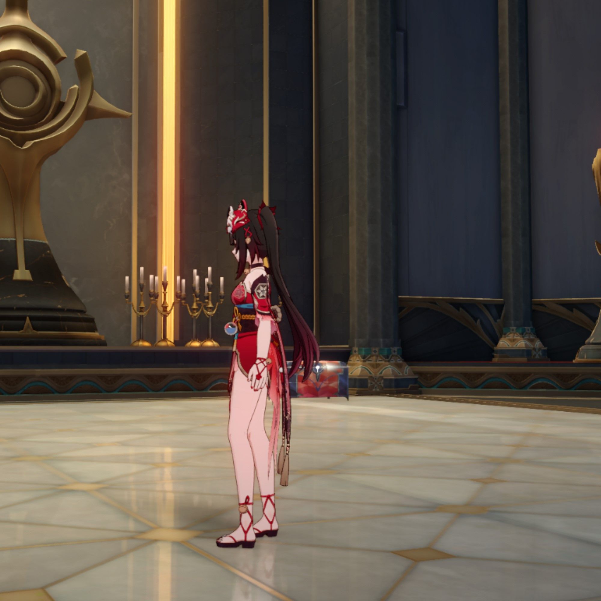 Sparkle stands near a chest in Honkai Star Rail.