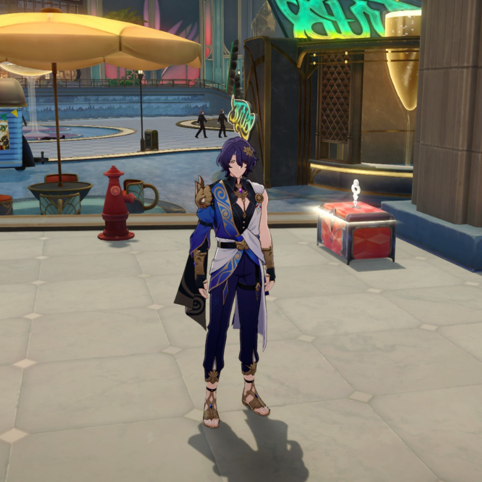 Ratio stands behind a bar in Honkai Star Rail.
