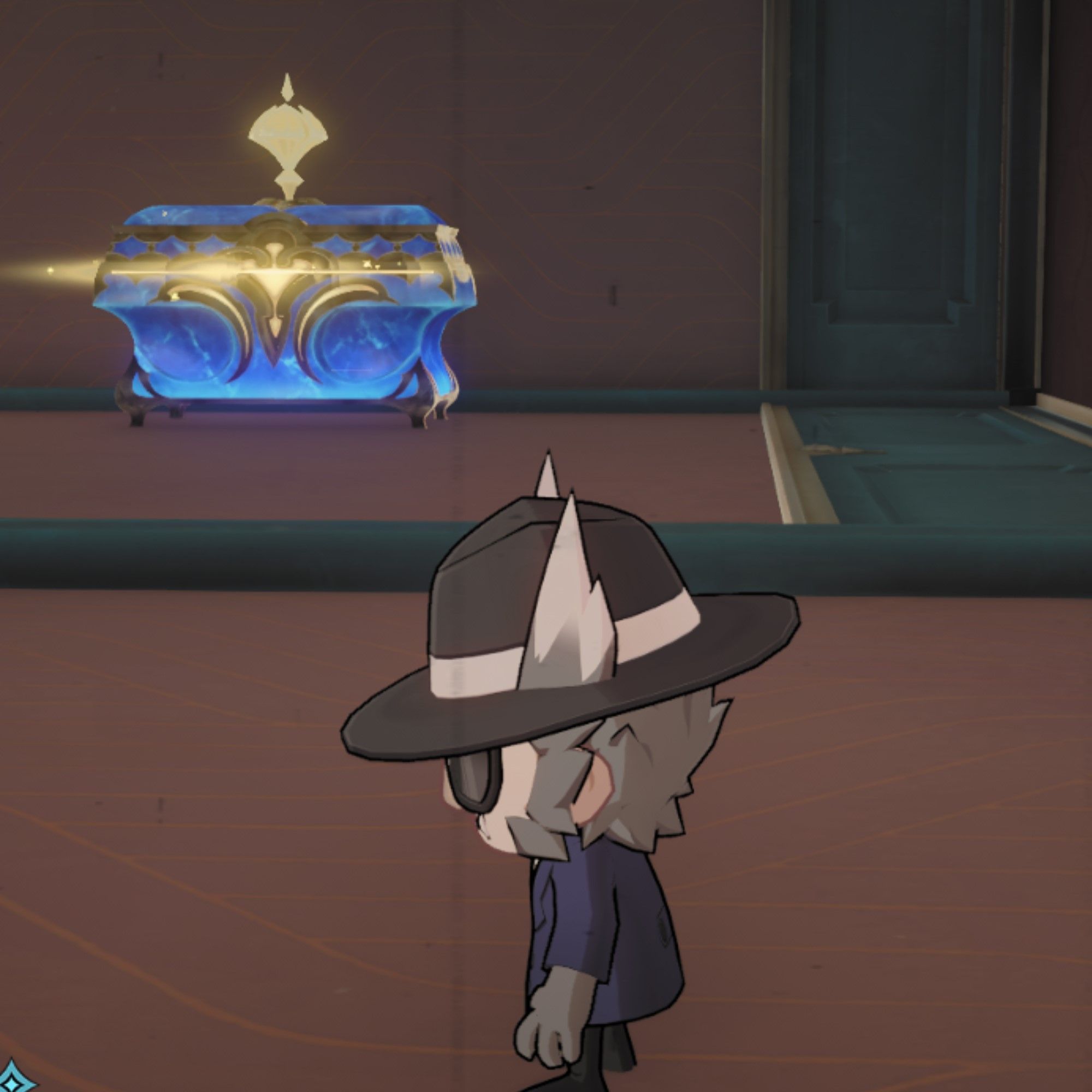 Hanu stands near a chest in Honkai Star Rail.