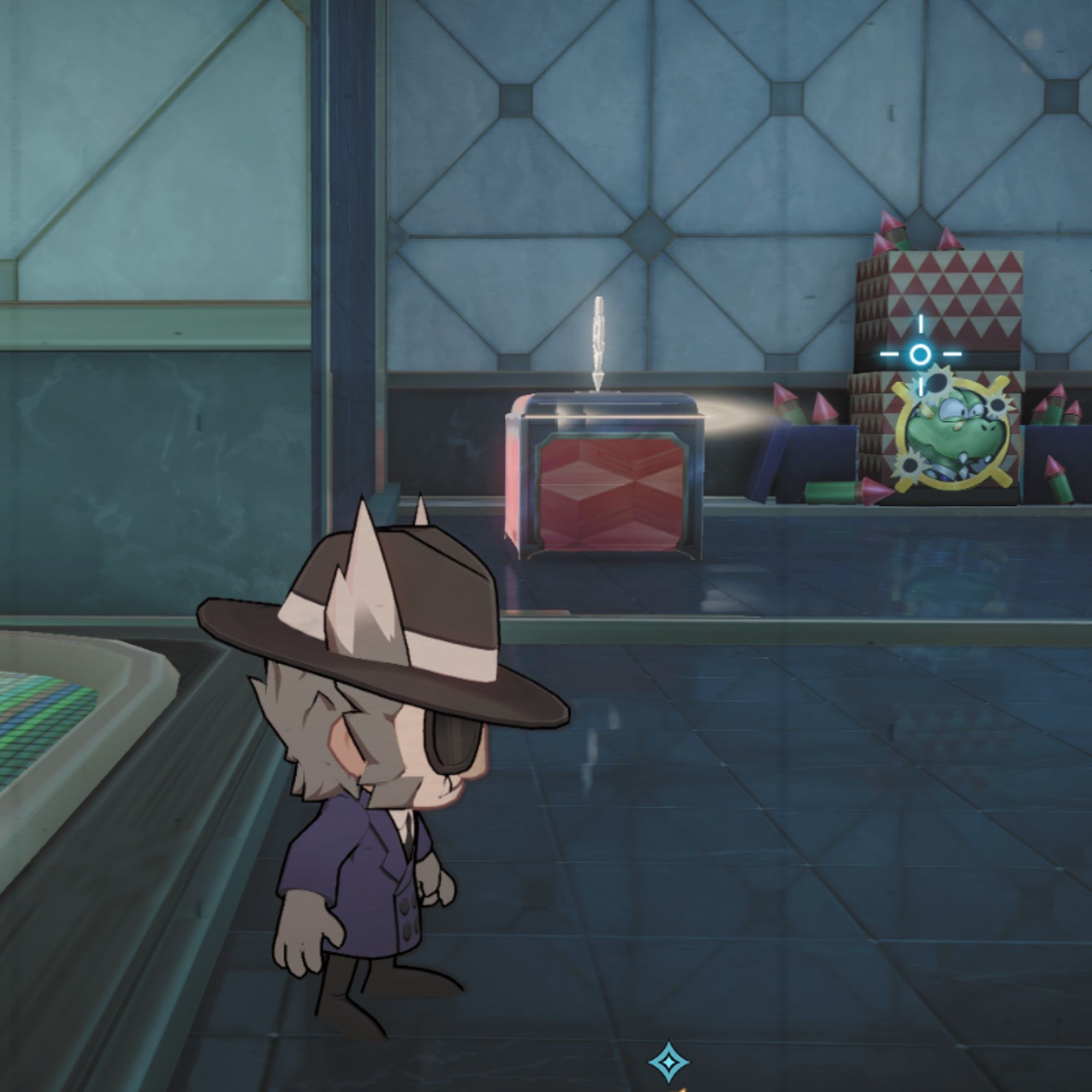 Hanu stands next to a chest in Honkai Star Rail.
