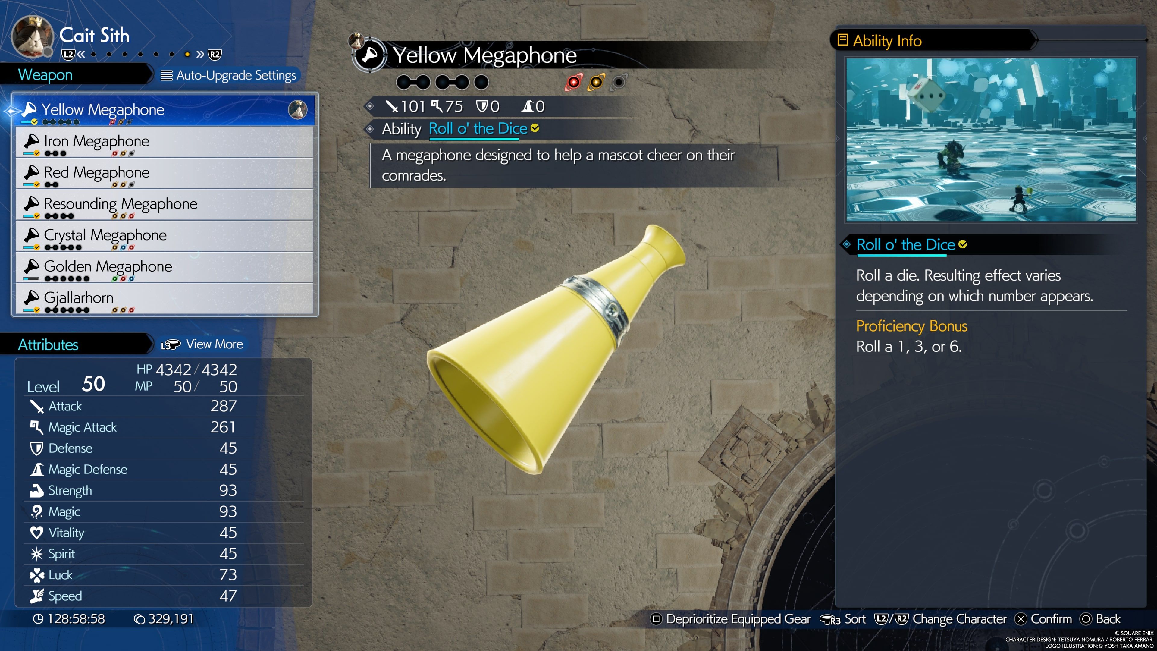 FINAL FANTASY VII REBIRTH Yellow Megaphone in the in-game menu