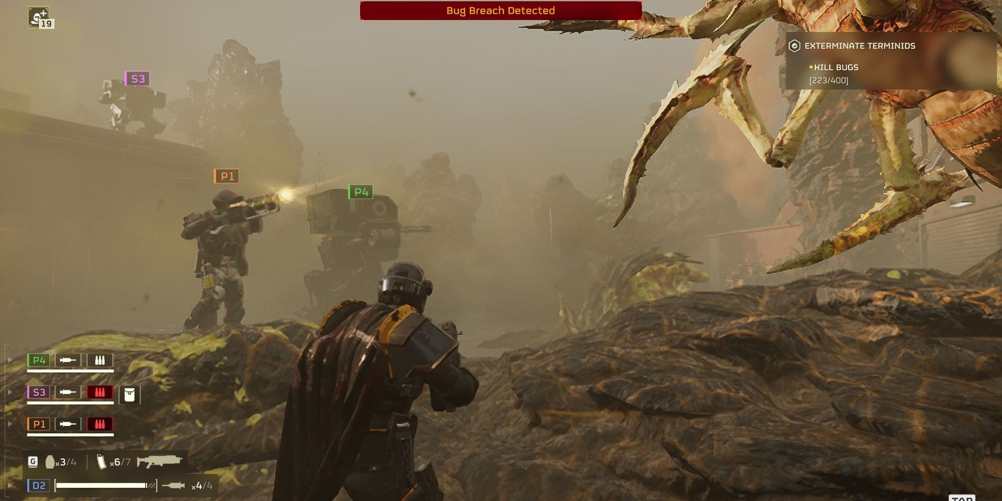 Helldivers 2: Helldiver Exosuits Blasting Apart Terminids
