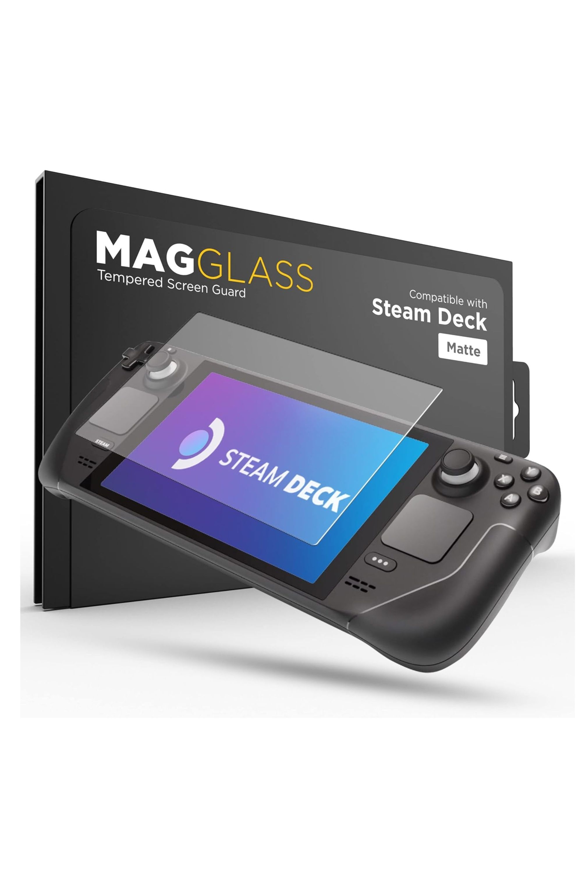 A promotional image for the Magglass screen protector's matte variant.