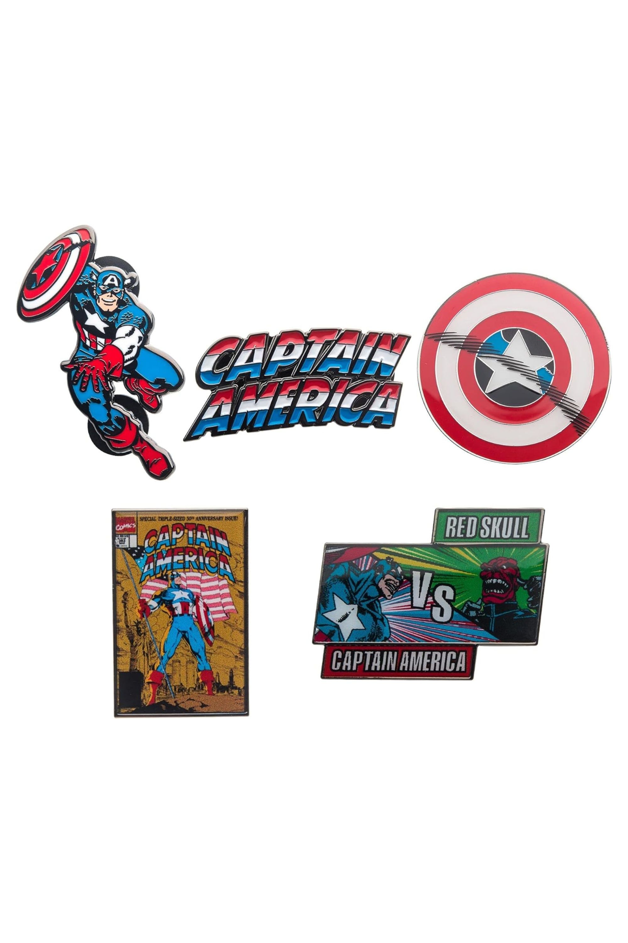 Captain America 80th Anniversary Enamel Pin Set