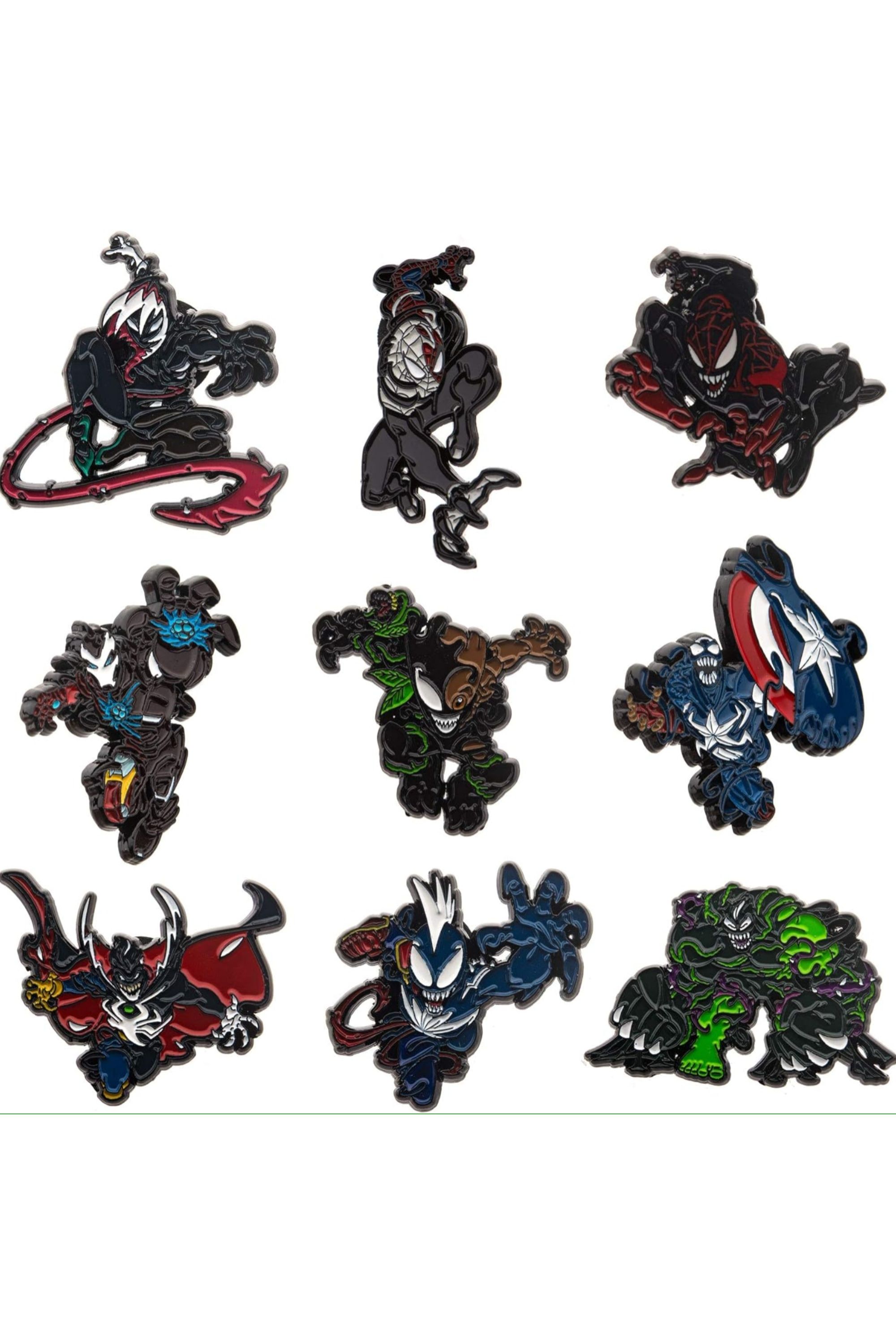 Venomized Marvel Characters Enamel Pin Set