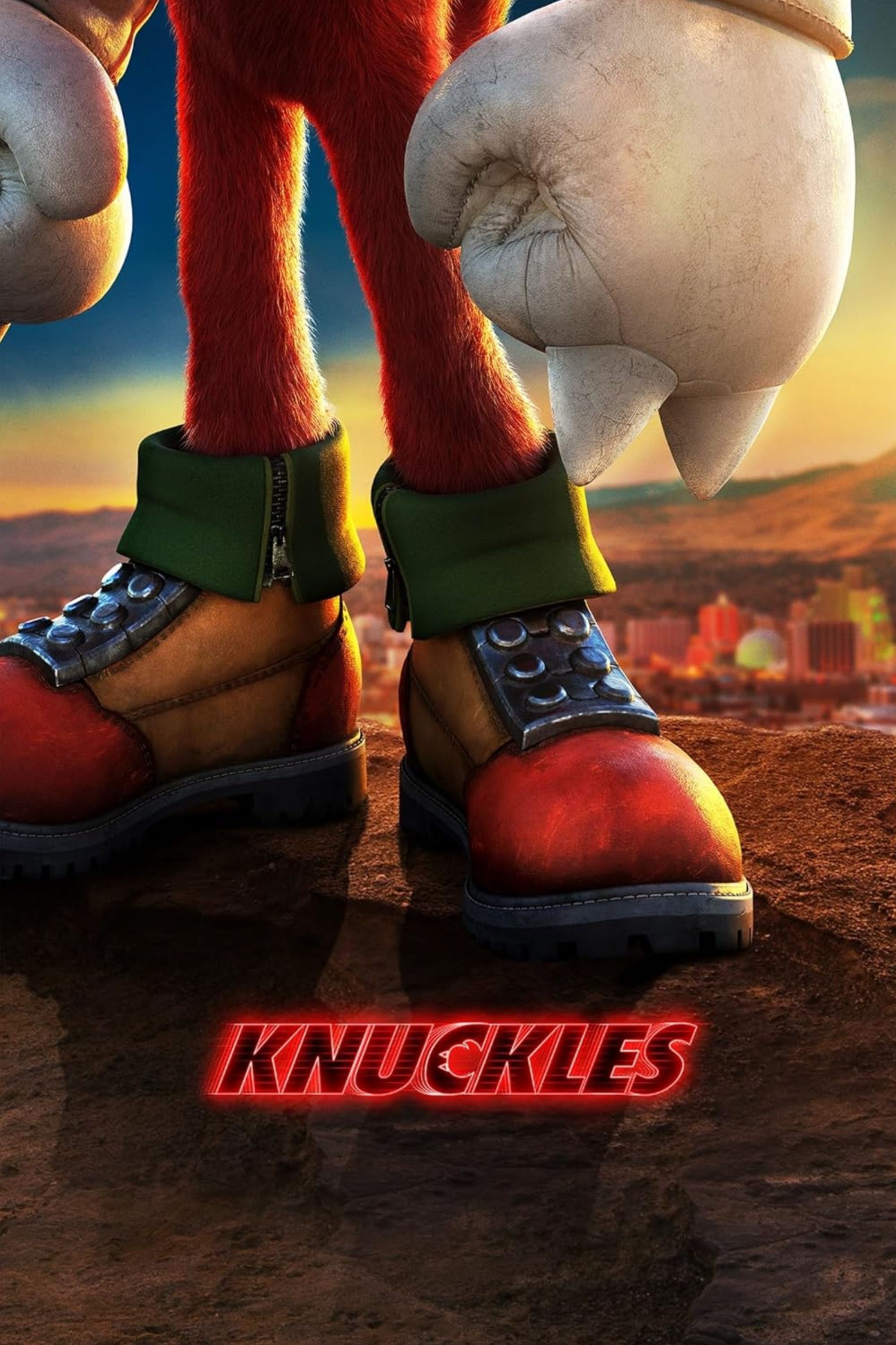 knuckles legs and fist on the cover art for his paramount plus show