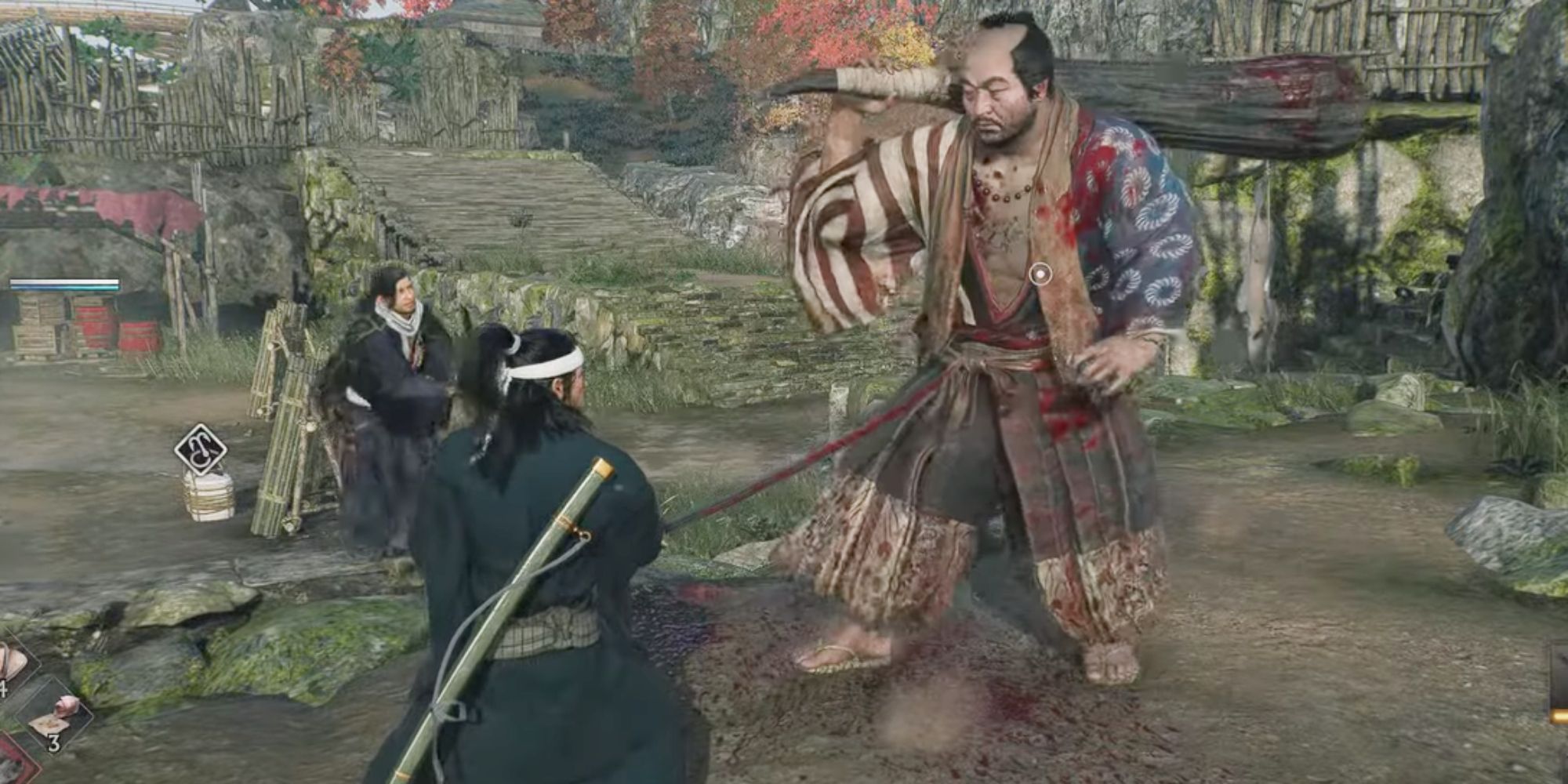 Mochisuke Kira fighting in Rise of the Ronin