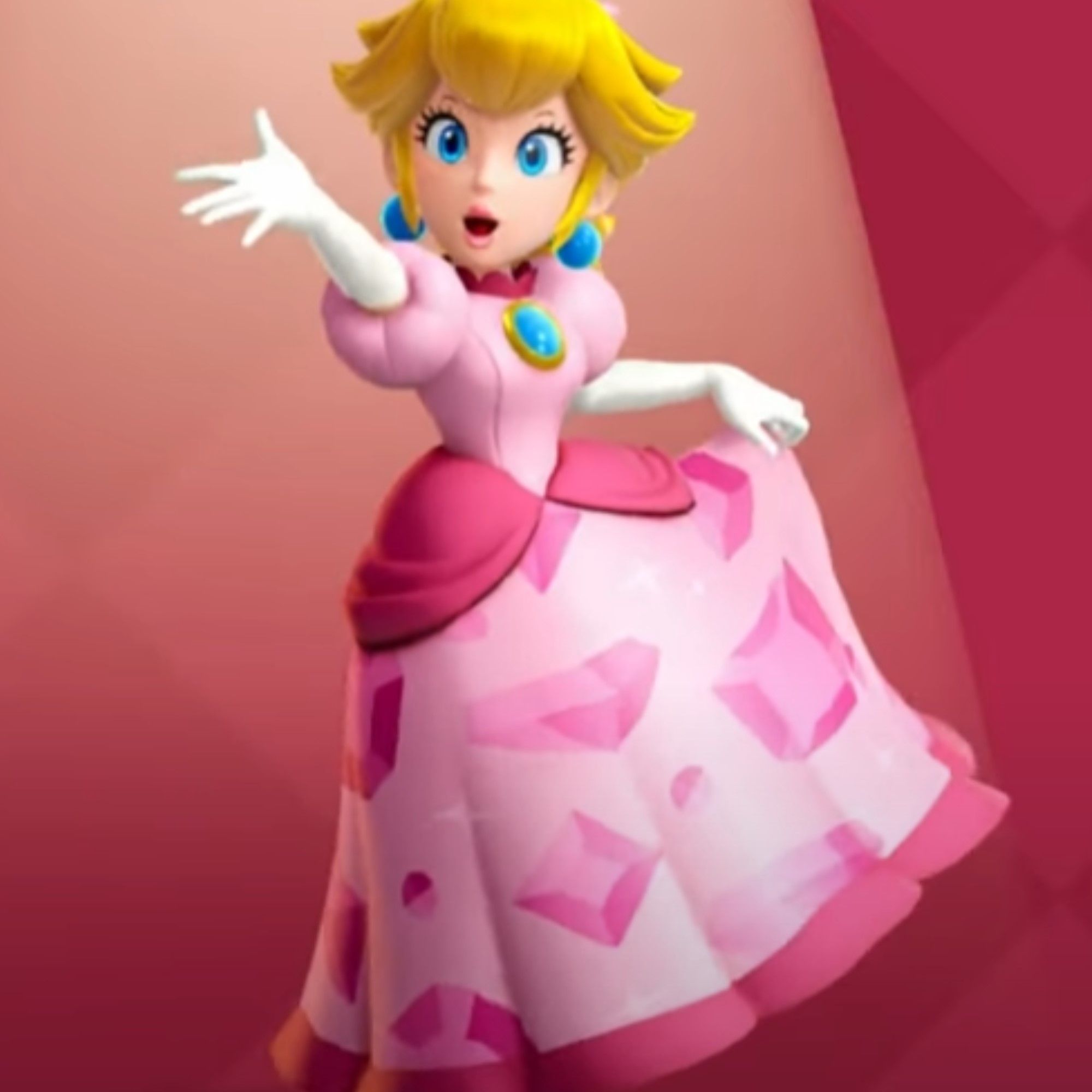 Princess Peach in a dress in Princess Peach: Showtime!