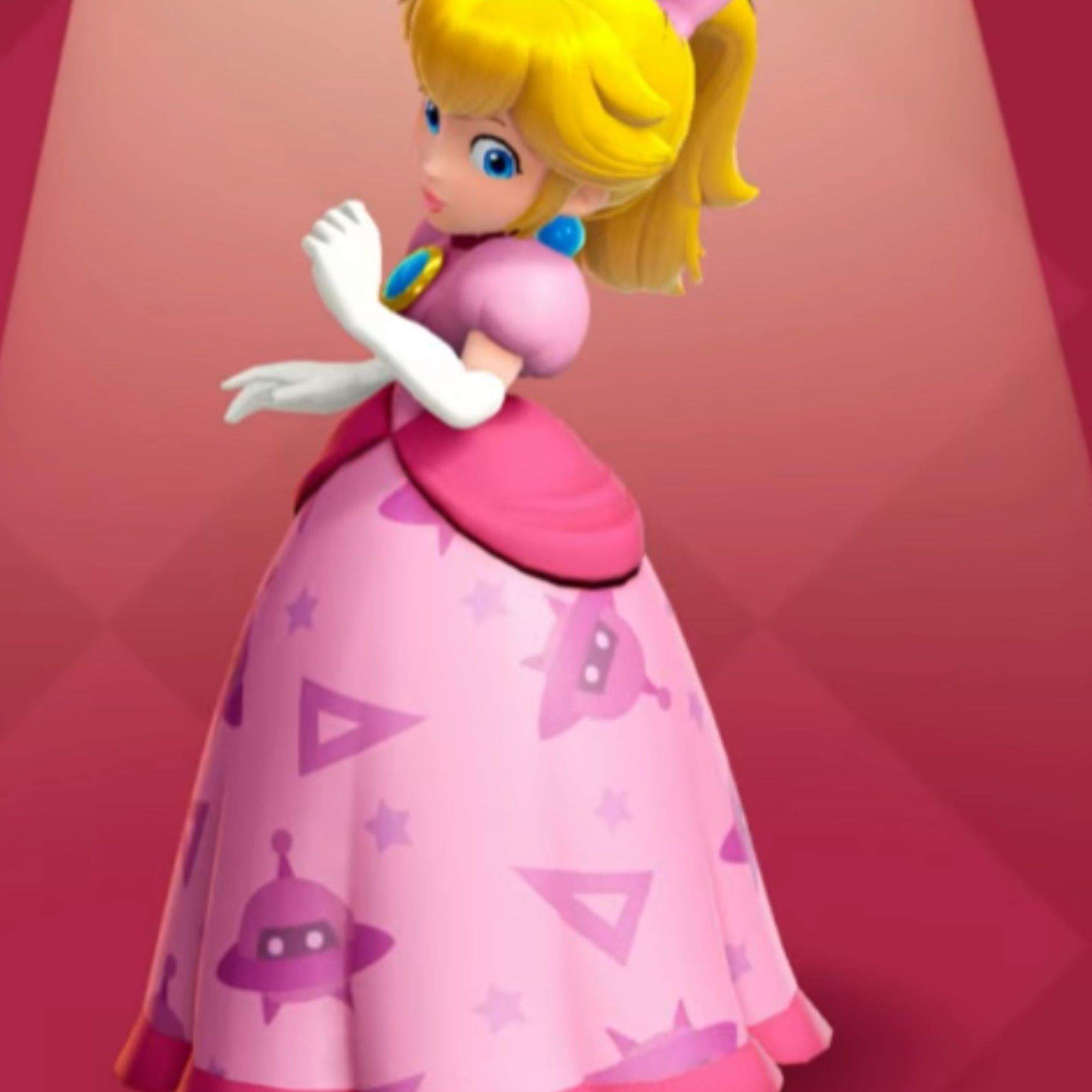 Princess Peach in a dress in Princess Peach: Showtime!