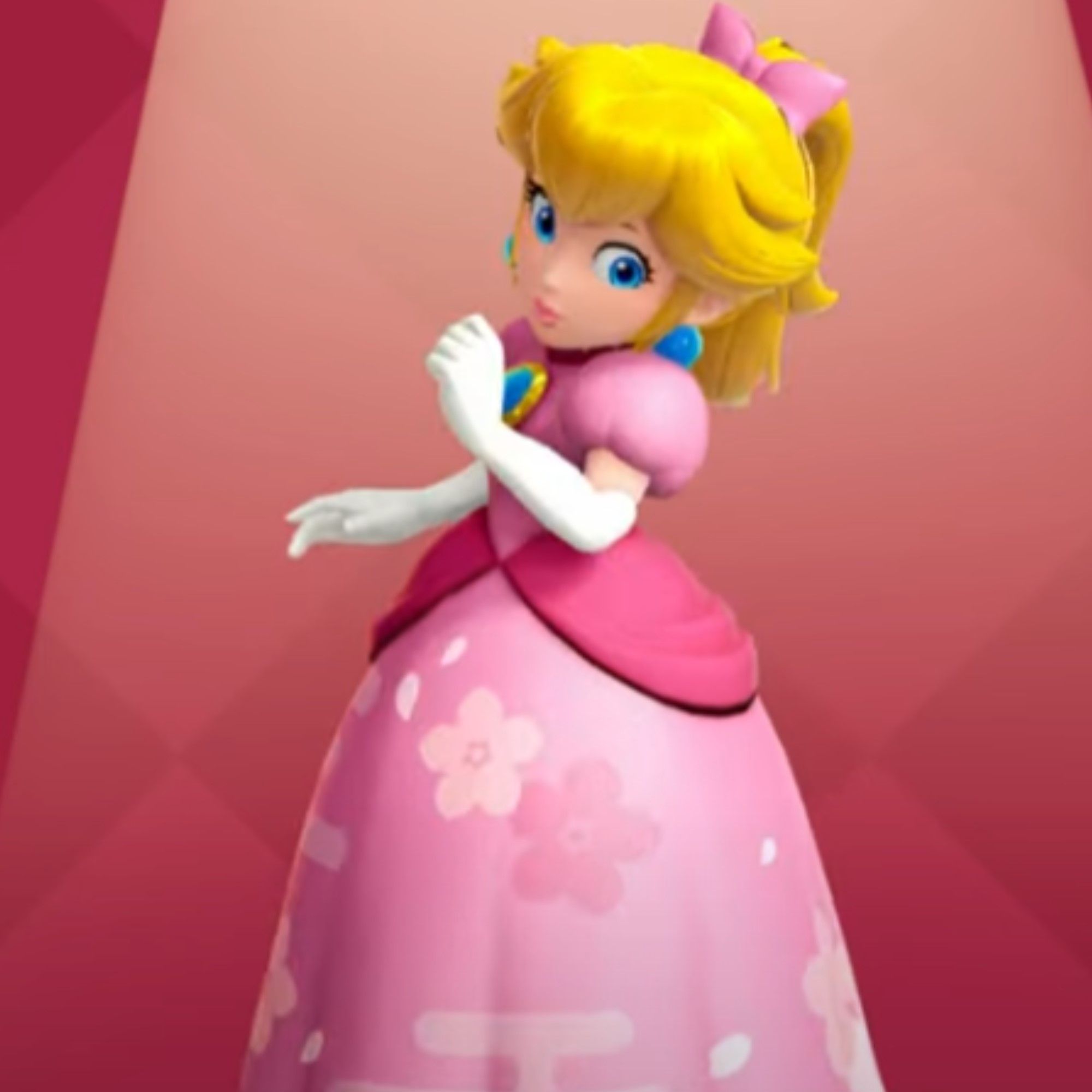 Princess Peach in a dress in Princess Peach: Showtime!