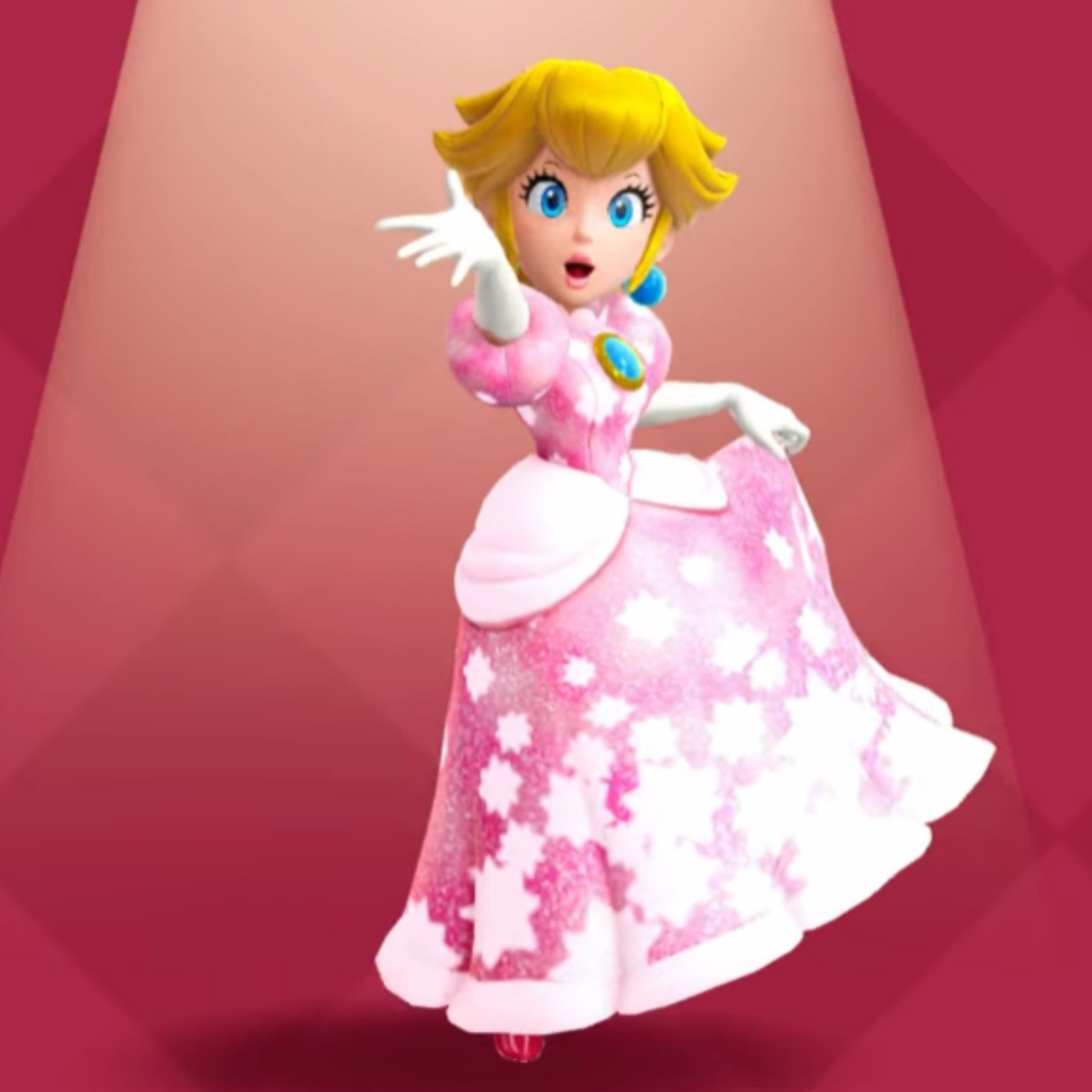 Princess Peach in a dress in Princess Peach: Showtime!