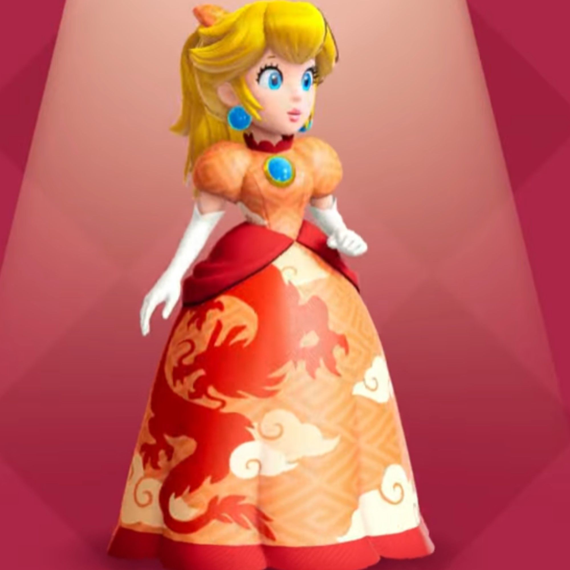 Princess Peach in a dress in Princess Peach: Showtime!