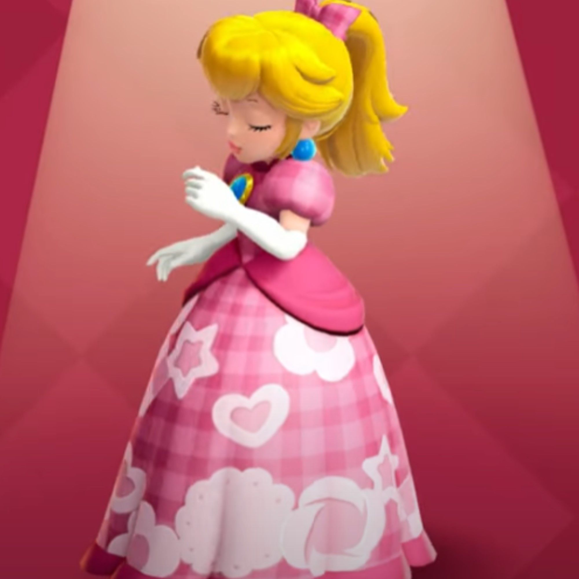 Princess Peach in a dress in Princess Peach: Showtime!