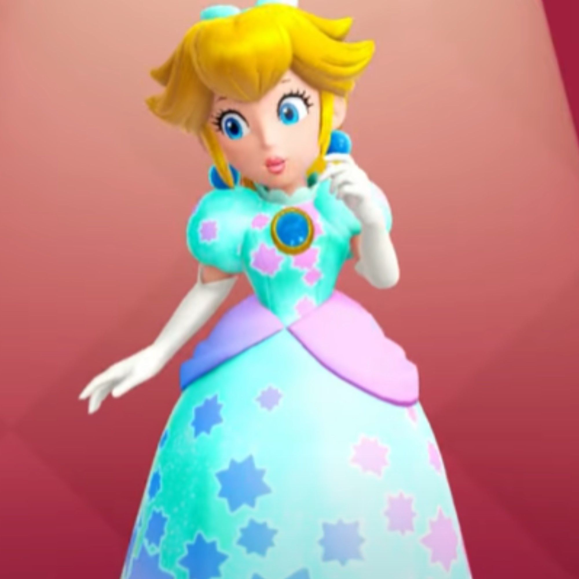 Princess Peach in a dress in Princess Peach: Showtime!