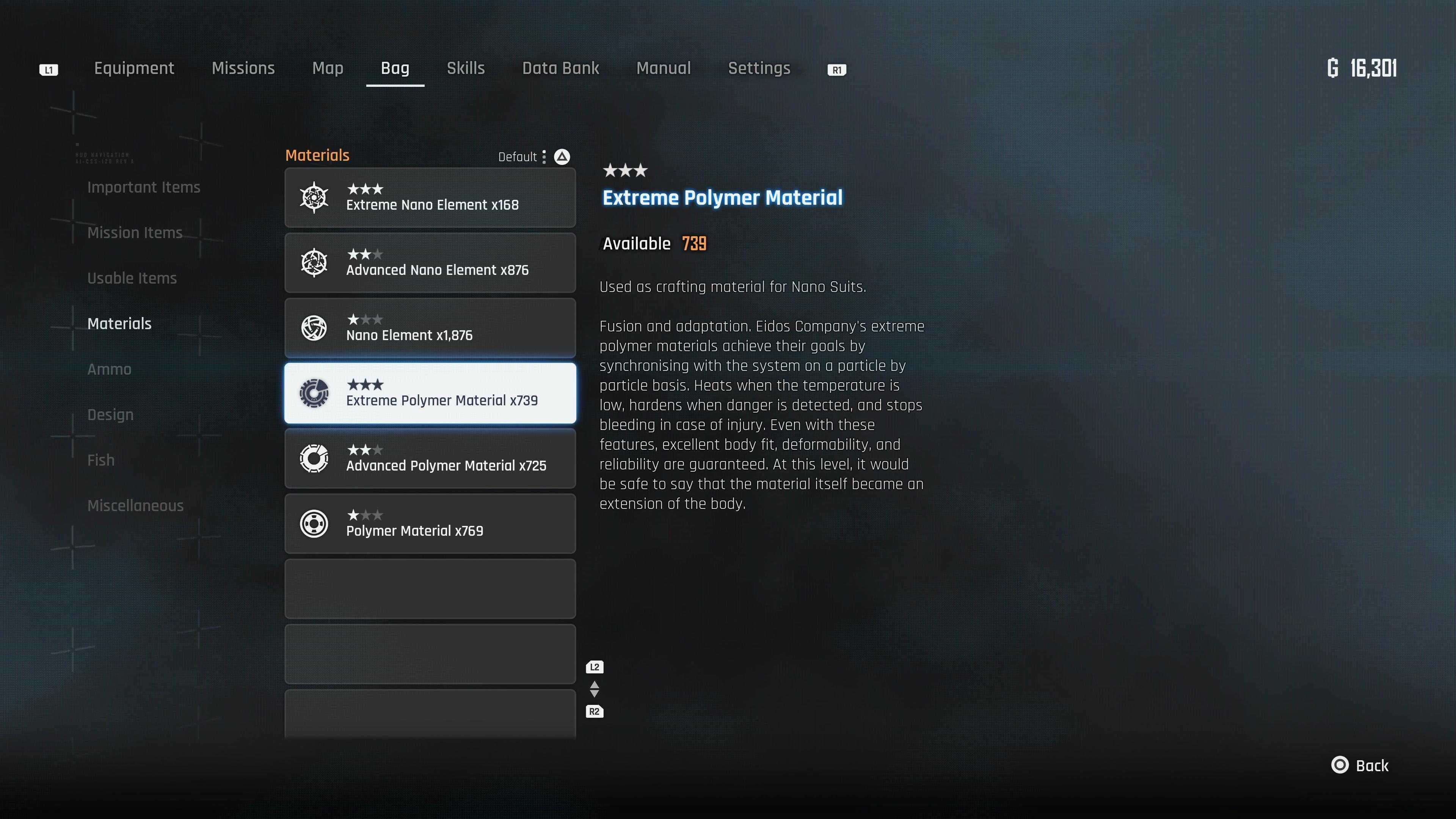 Polymer material in the inventory - Stellar Blade