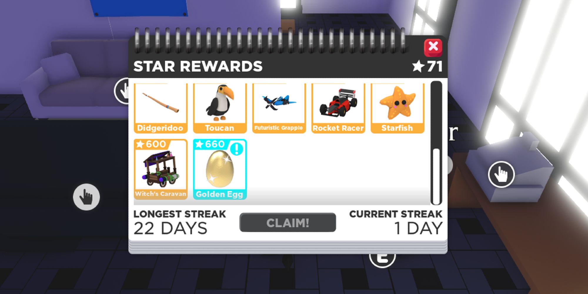 roblox adopt me log in rewards