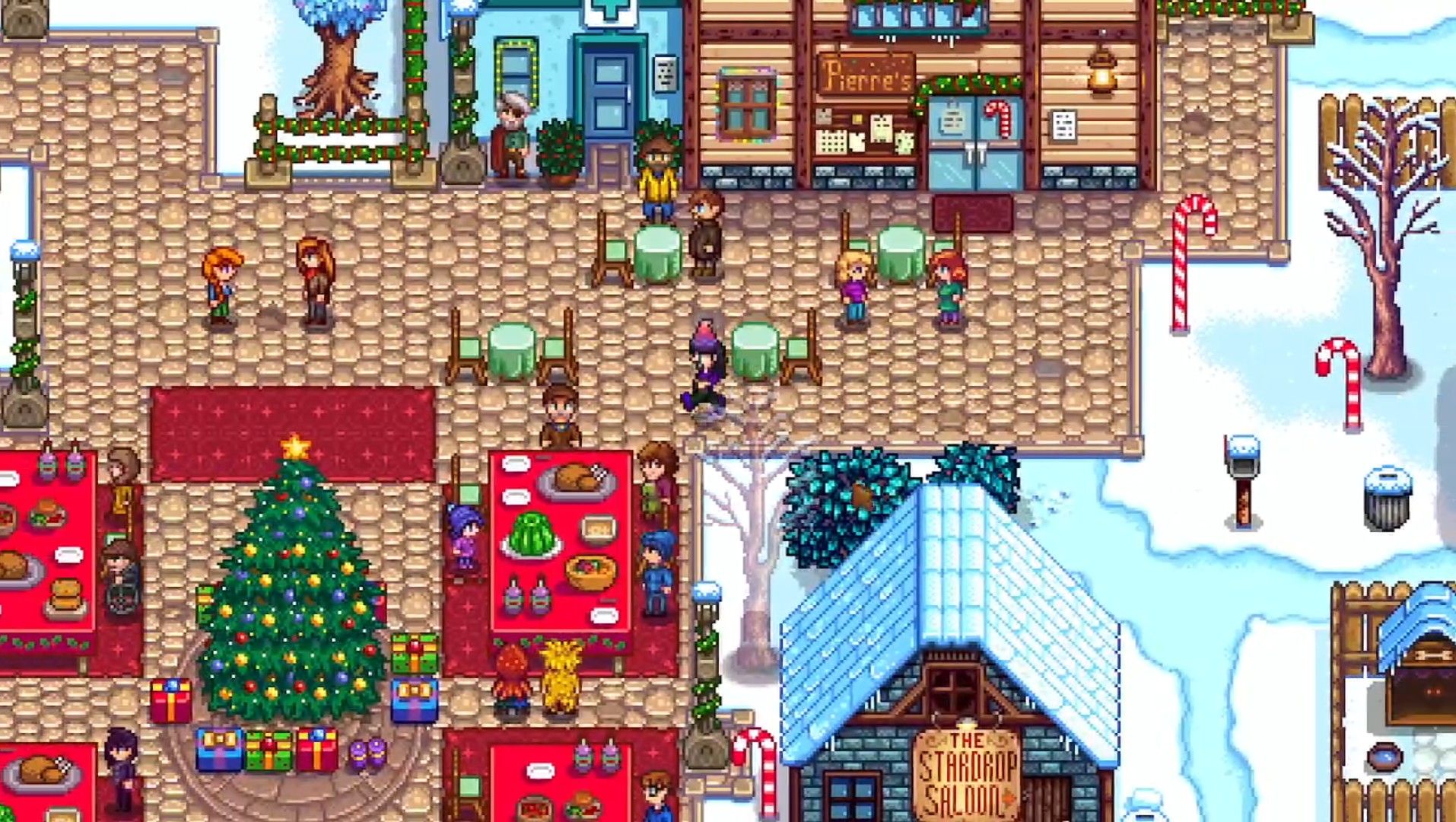 running around the feast of the winter star stardew valley