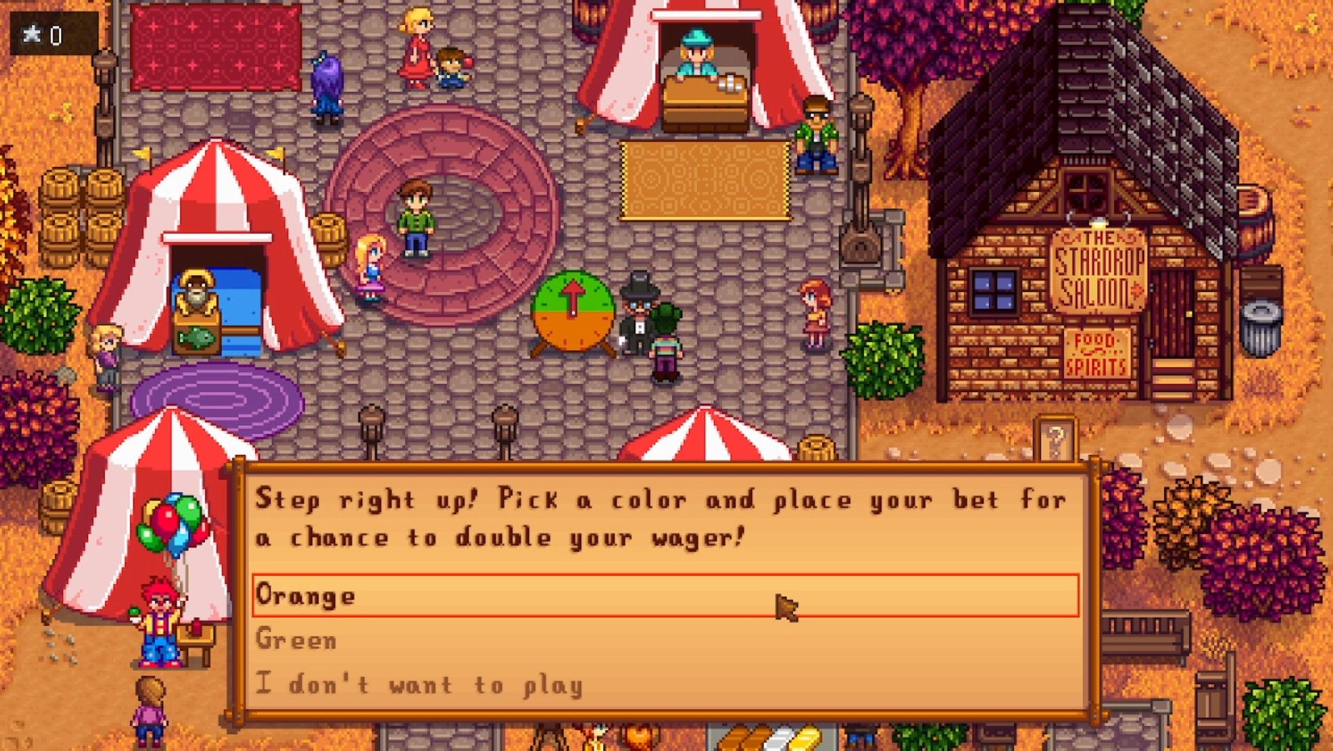 the spinner game at the stardew valley fair trick star tokens