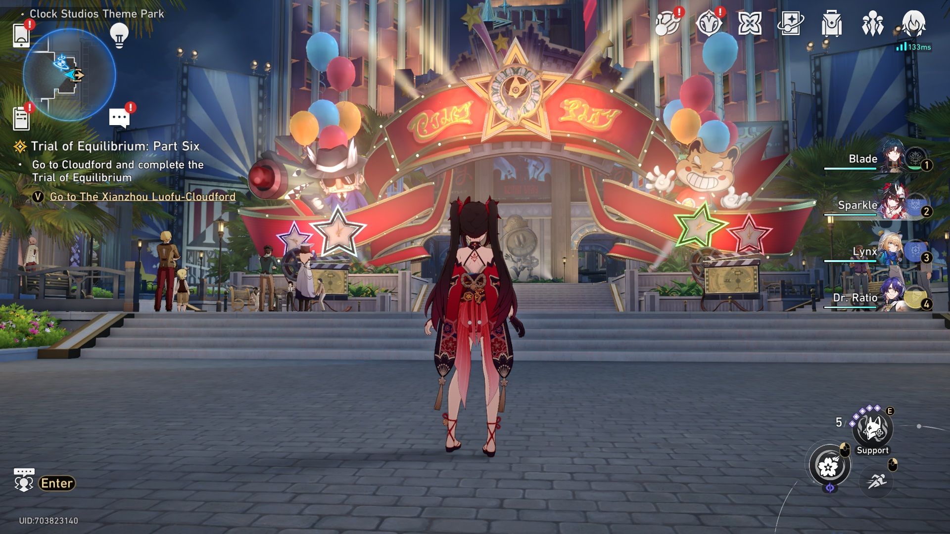 The Theme Park entrance in Honkai Star Rail.