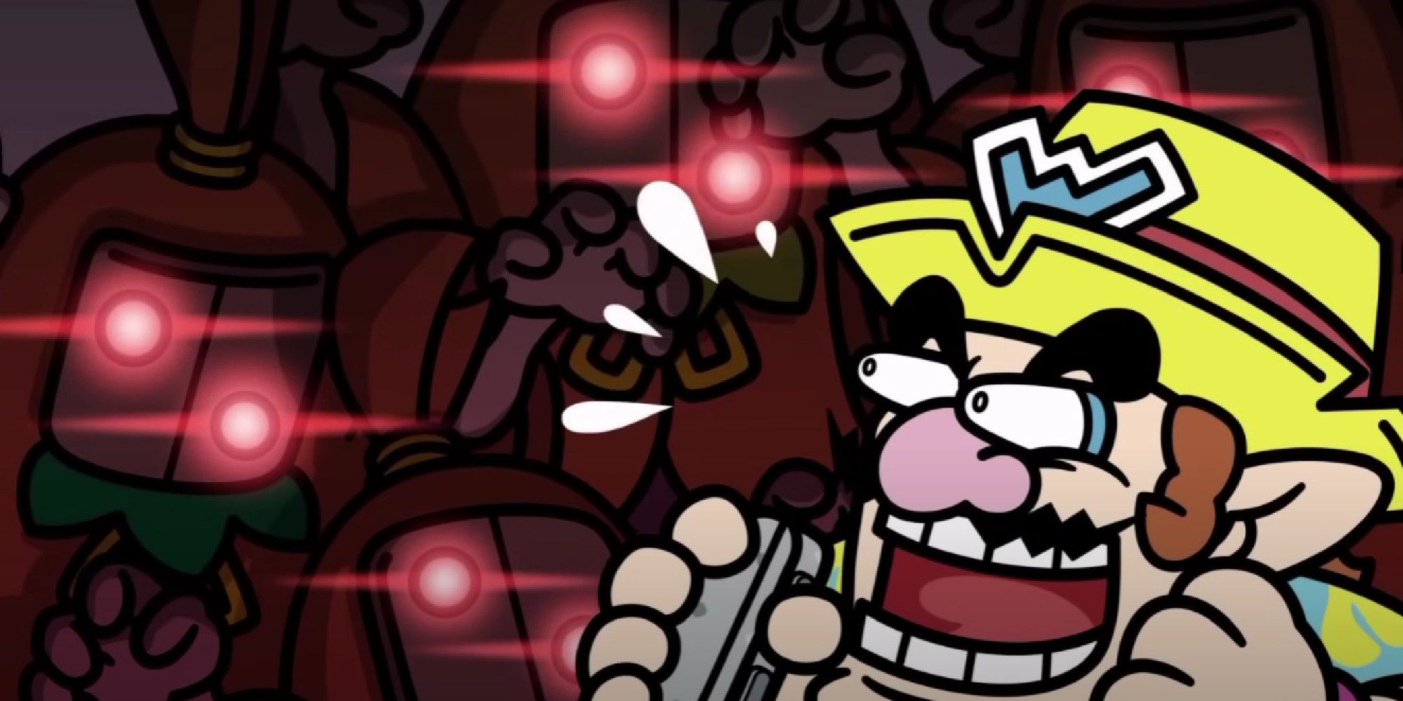 WarioWare: Move It! cover art showing Wario about to be abducted