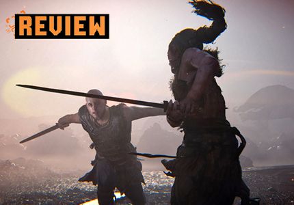 Hellblade 2 review card with Senua swinging her sword