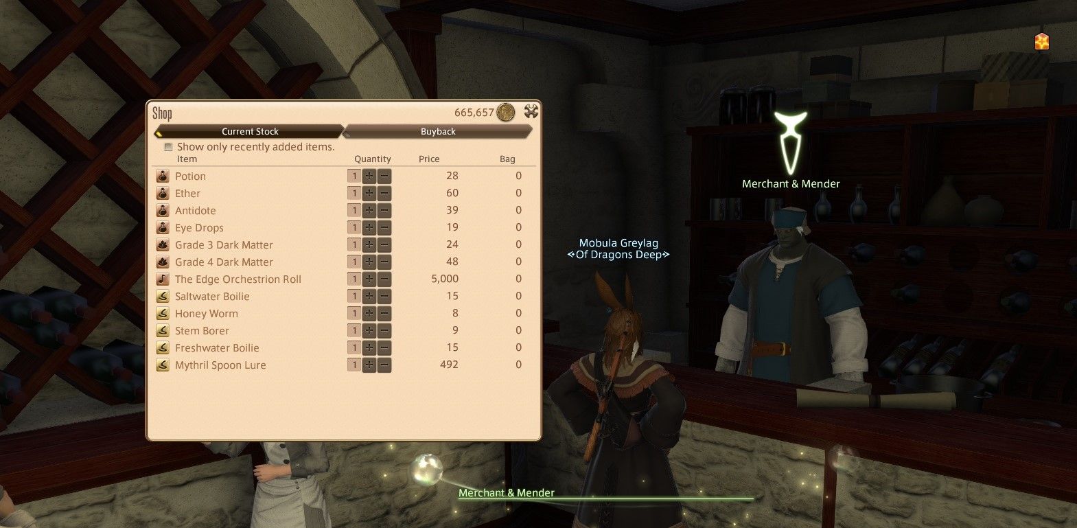 Buying Honey Worms from a merchant in Final Fantasy 14-1