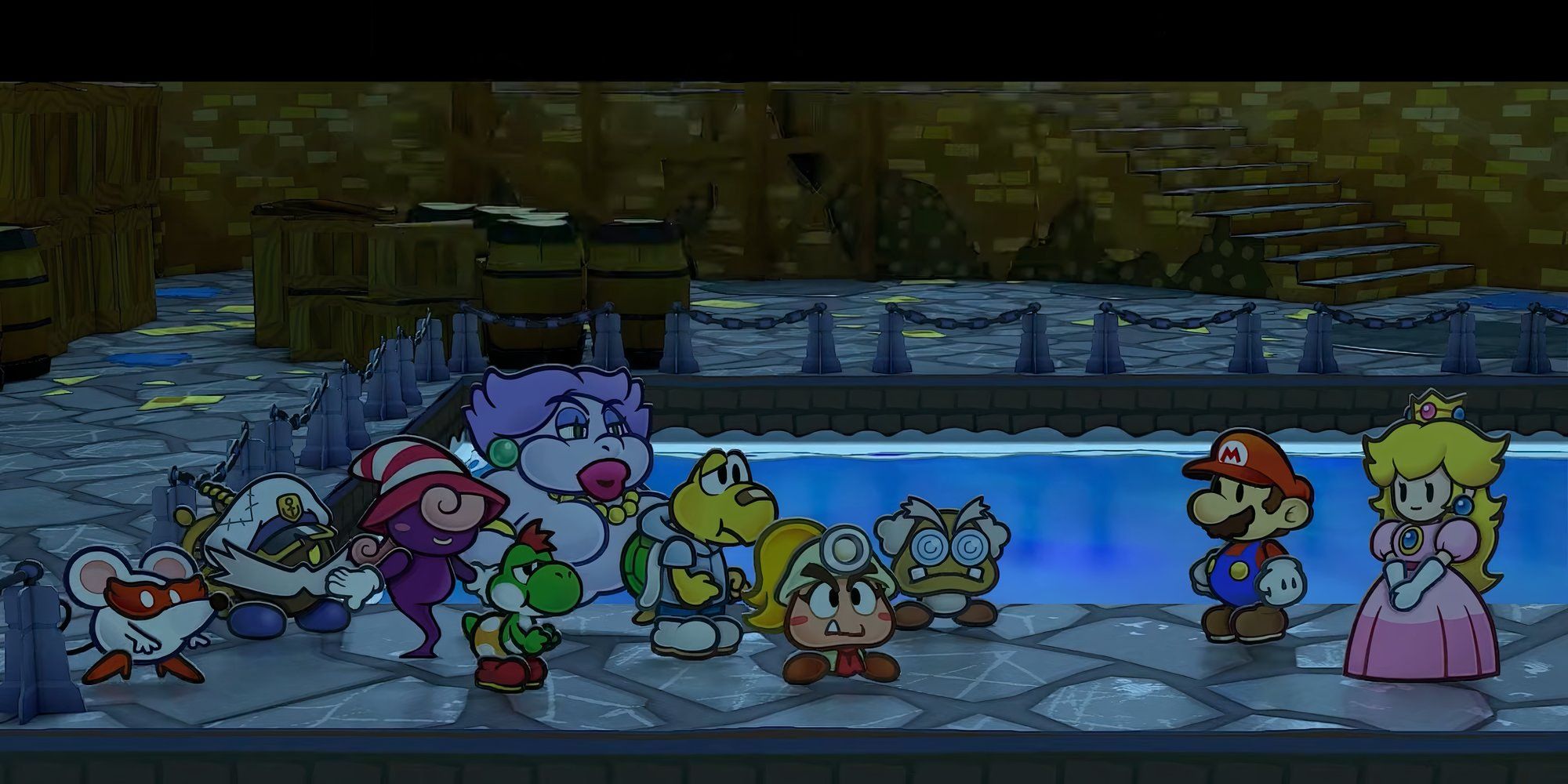 Mario Interacting with Different characters in Paper Mario The Thousand Year Door