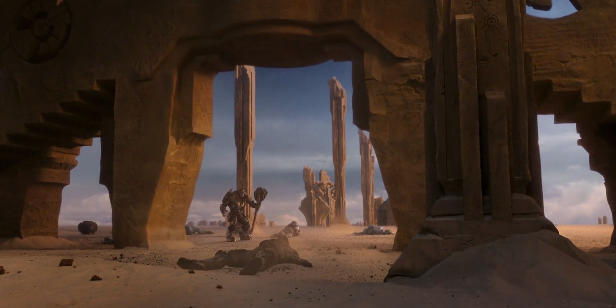Halo: The TV Show - Master Chief Knocked Out On The Ground By A Covenant Brute