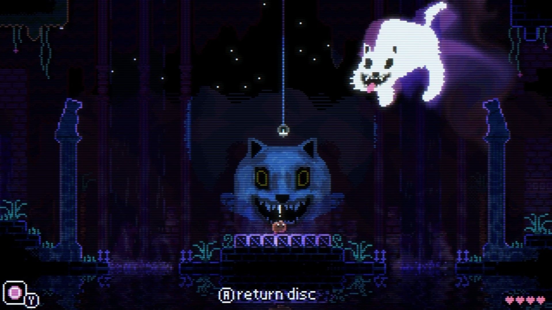 dog ghost attacking when you take the disc from the statue animal well