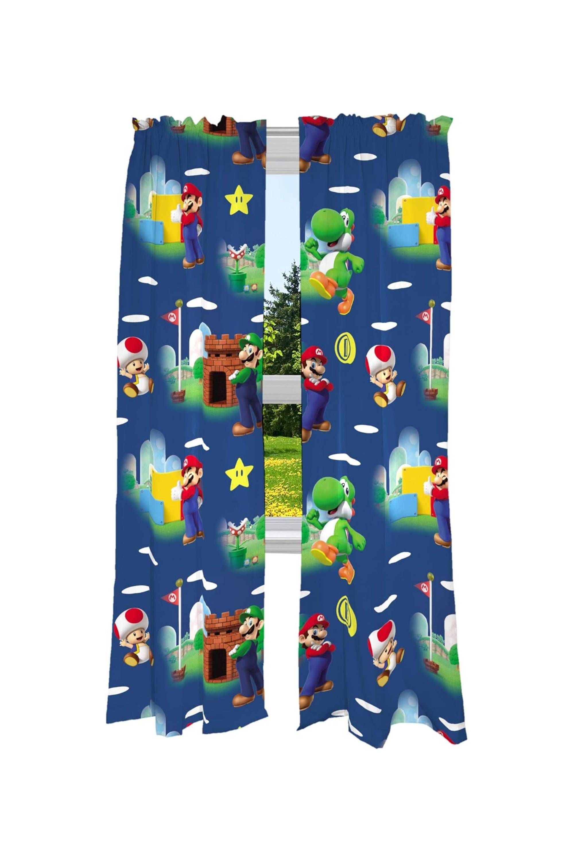 Franco Super Mario Kids Room Window Curtains Drapes Set