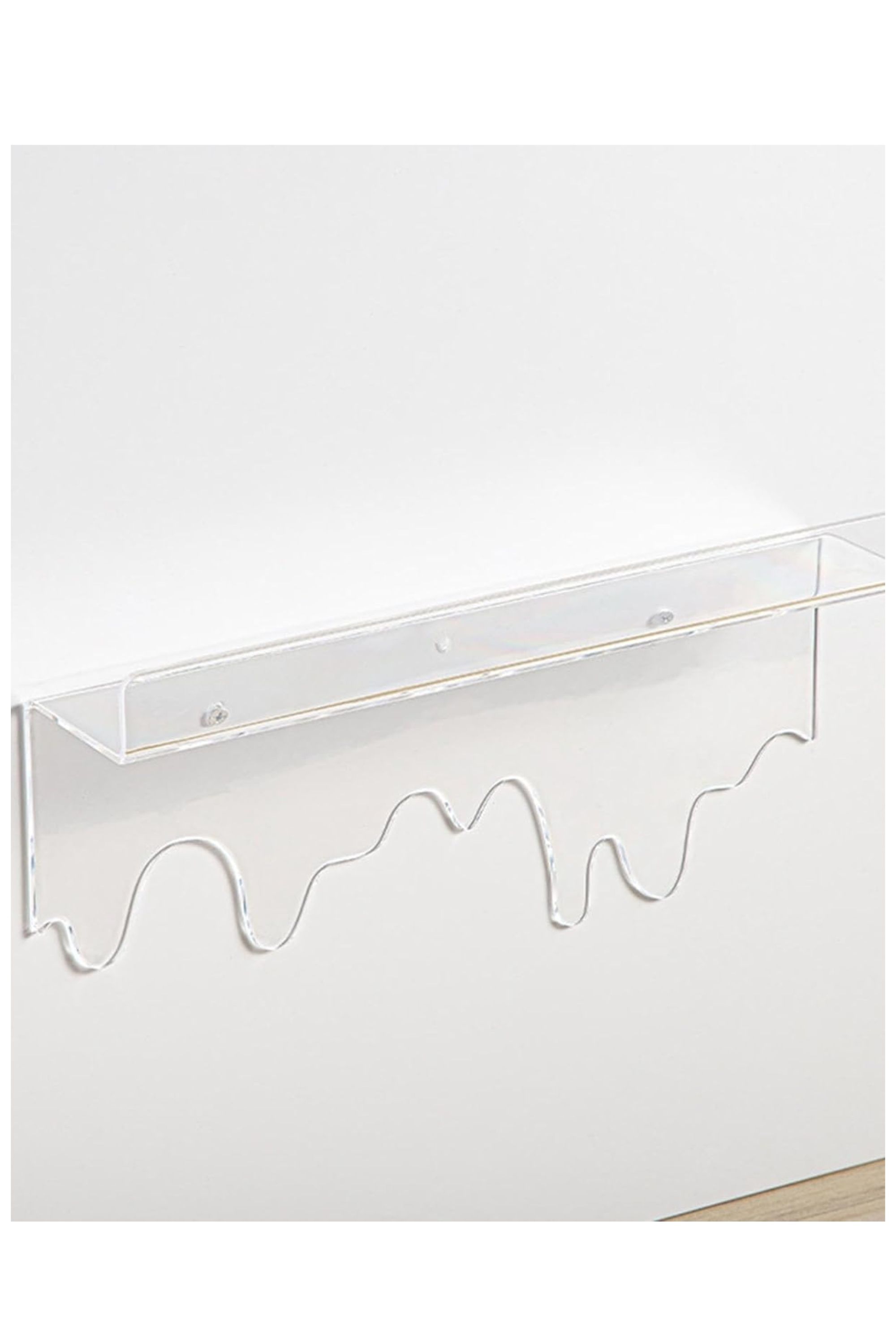 A promotional image for a MagiDeal Floating Acrylic Shelf.