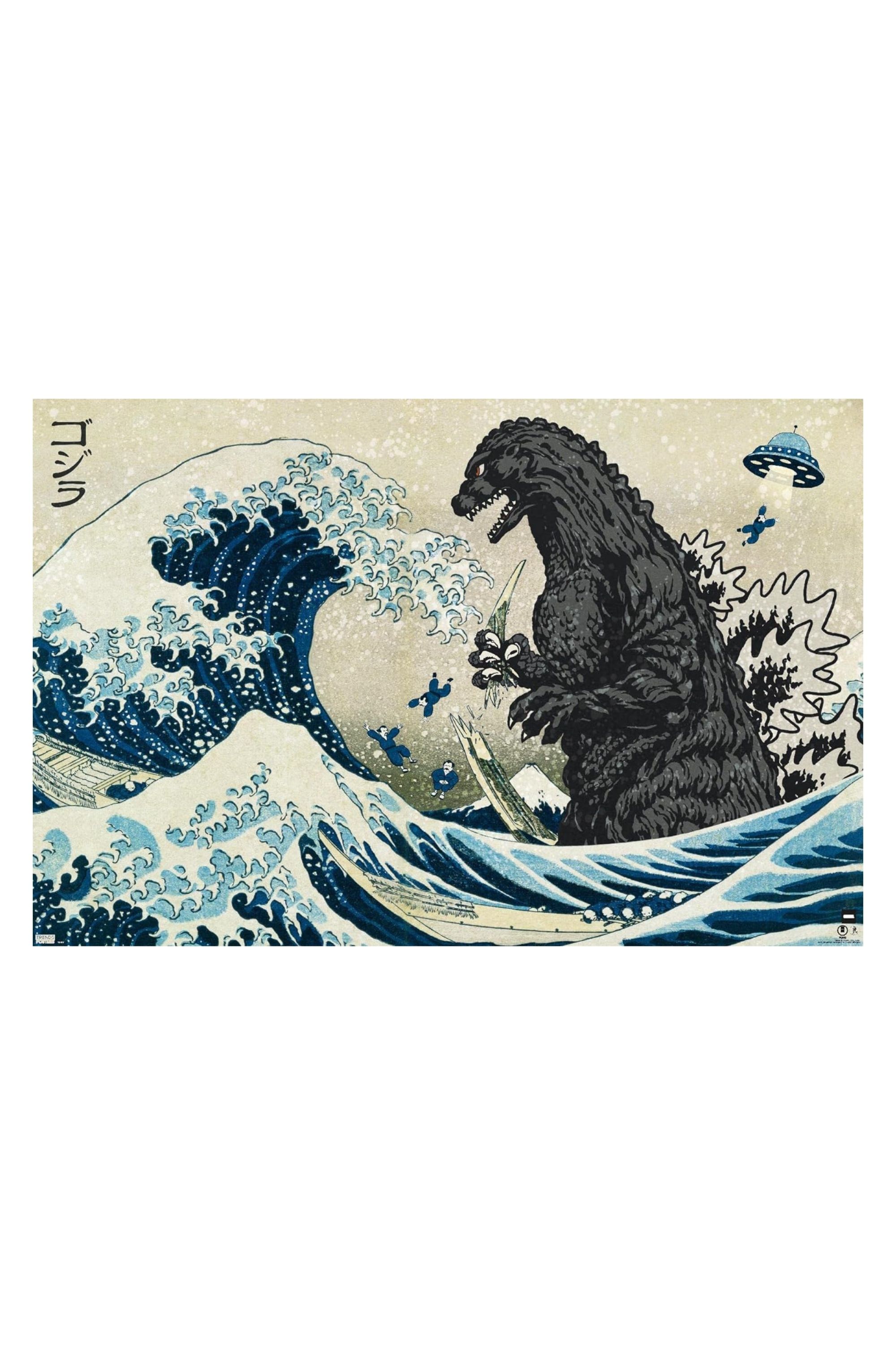 Godzilla Great Wave Wall Poster