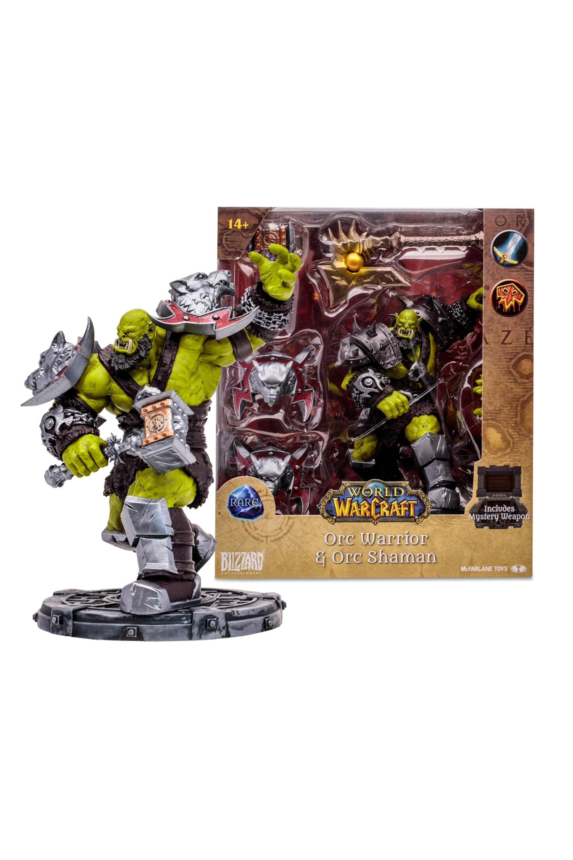A promotional image for the McFarlane Orc action figure.